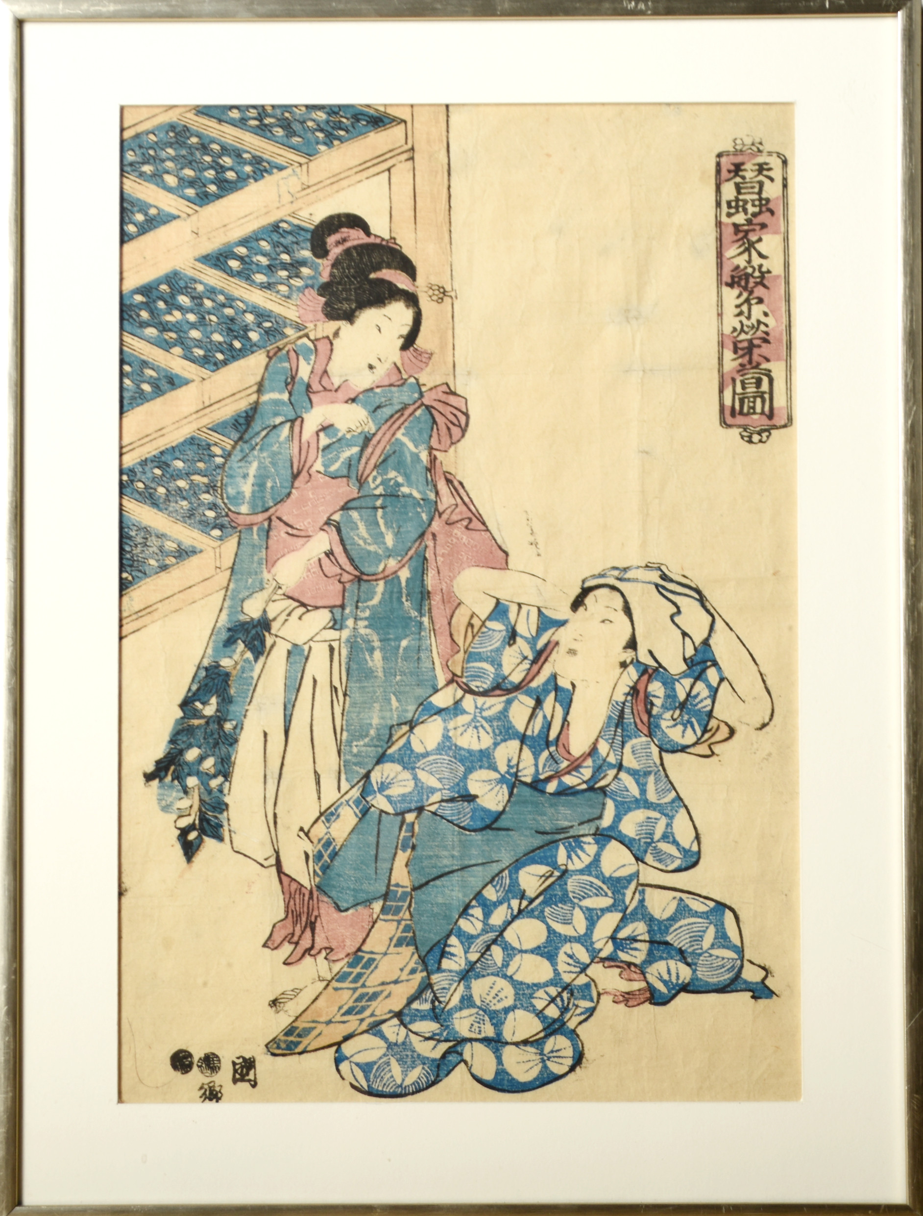 UTAGAWA KUNISADA "TOYOKUNI III". Träsnitt (Woodblock print) Japan 1800-tal.