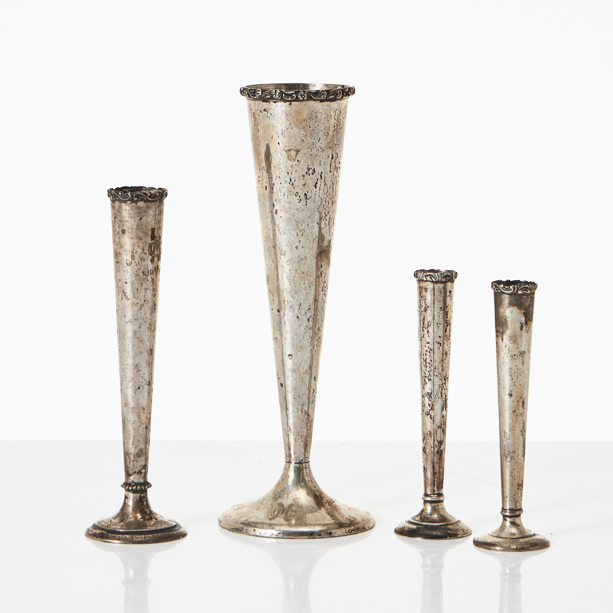 VASER, 4 st, silver, K Anderson, Stockholm olika årsindex 1920-tal.
