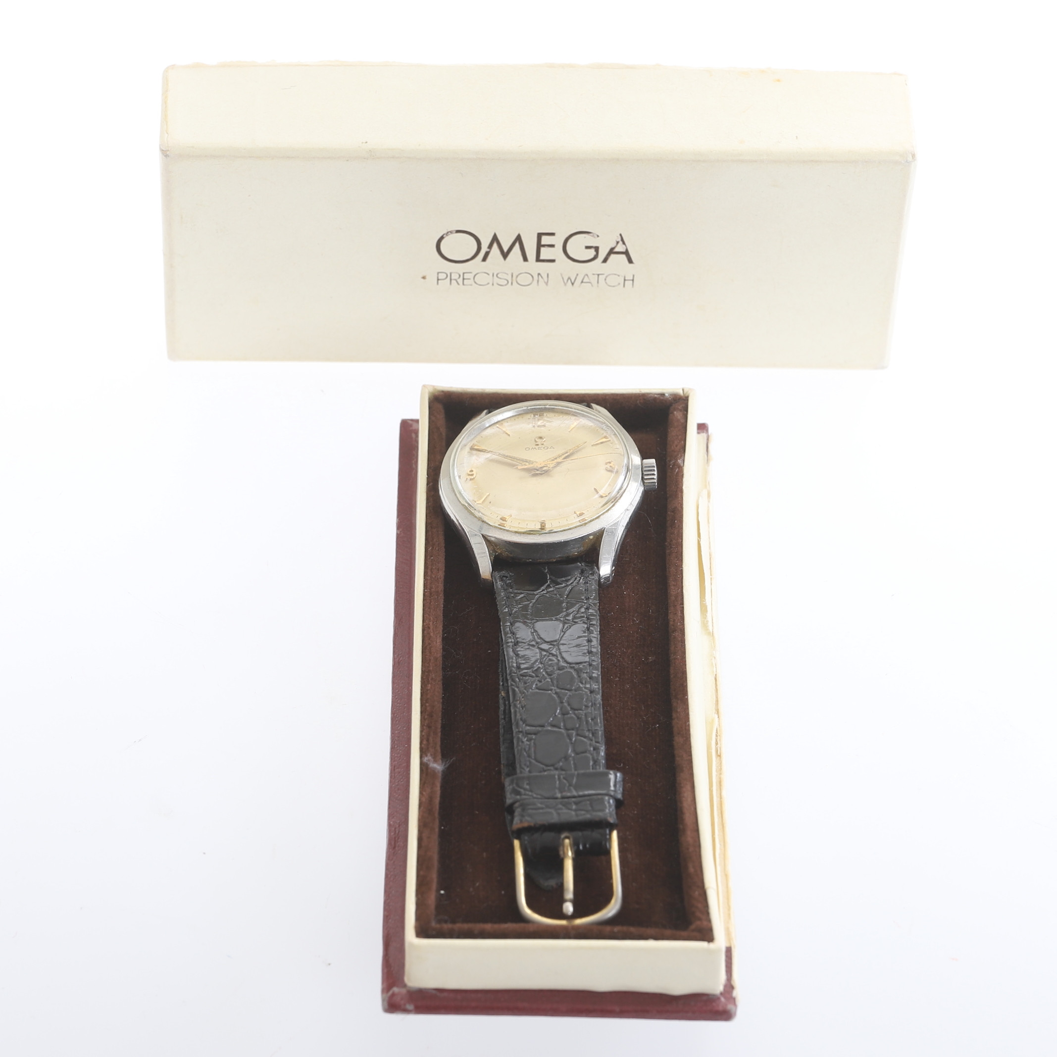 HERRARMBANDSUR, stål, Omega, 1950-tal.