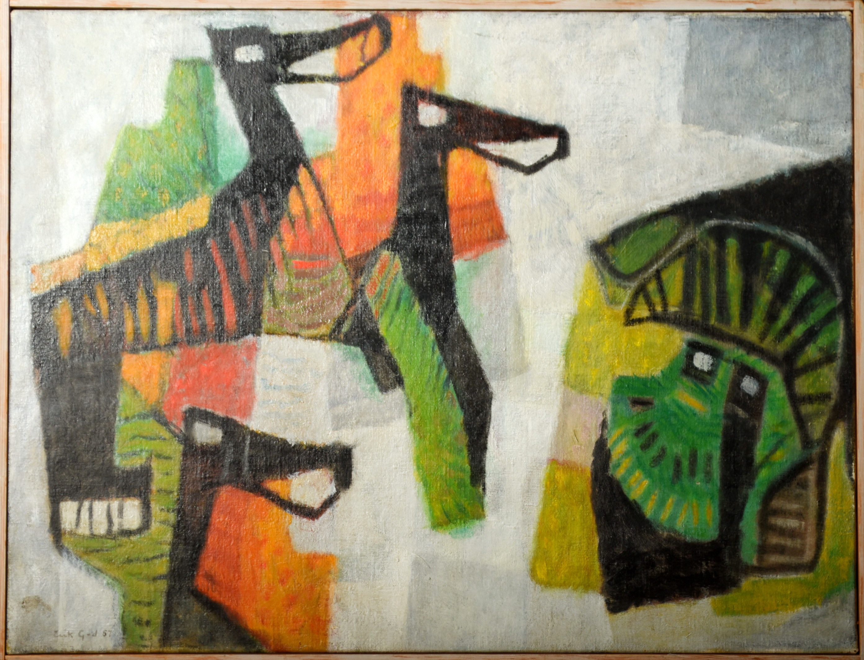 ERIK GEORG GYLLENSVÄRD. Olja på duk, "Sagan", Signerad, Daterad 1957.