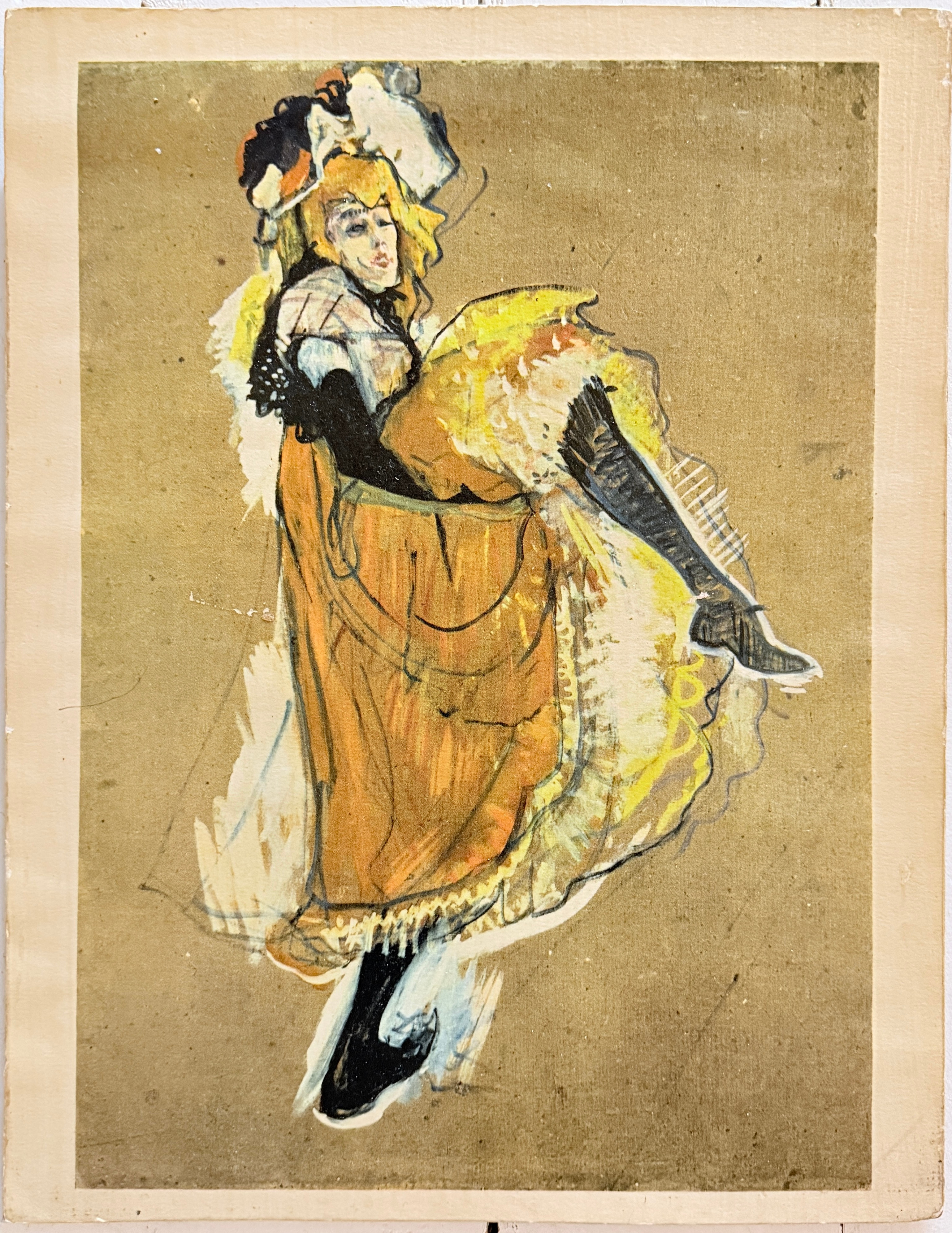HENRI DE TOULOUSE-LAUTREC. EFTER. Äldre Print. "Jane Avril Dansant".