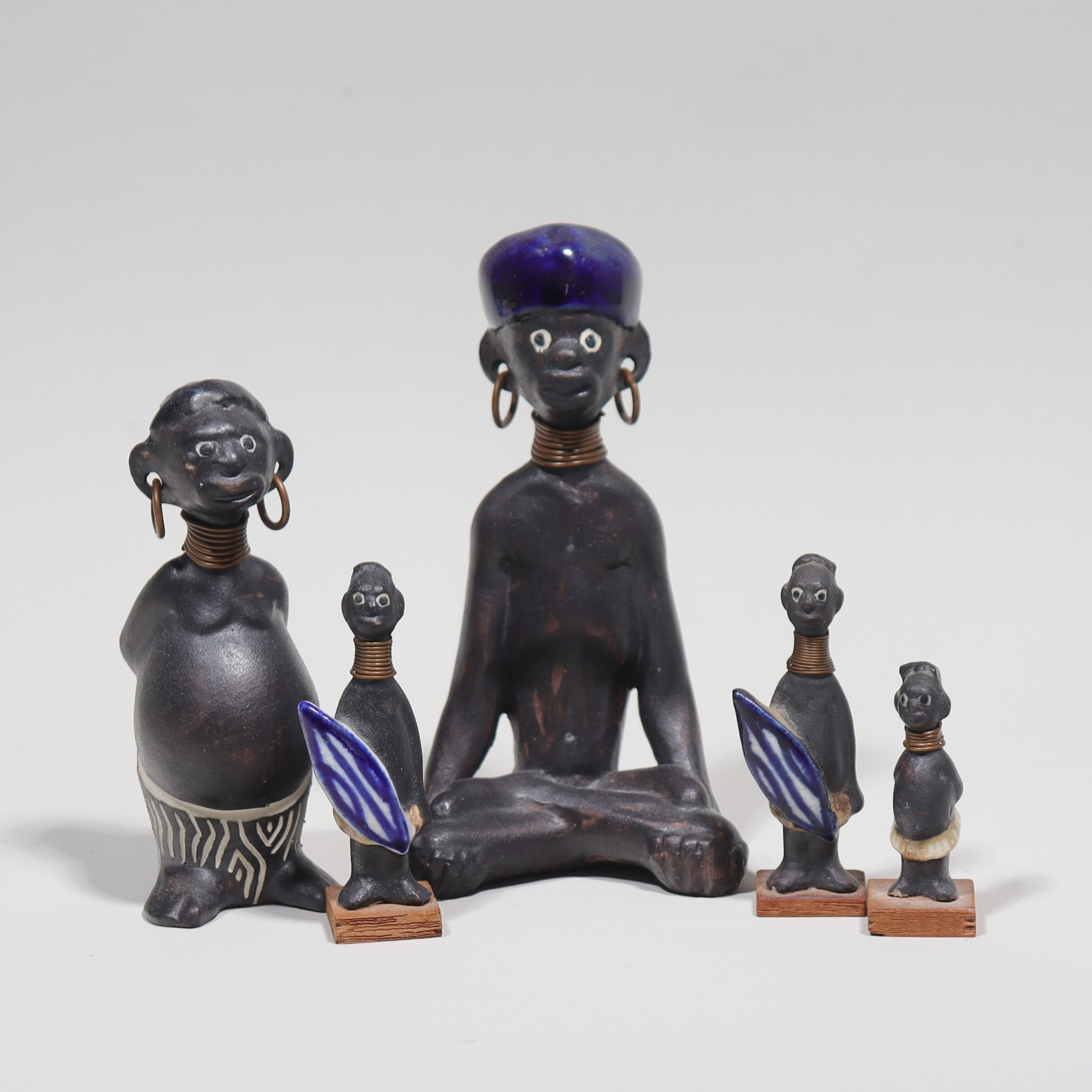 ROLF PALM. Mölle, figuriner i keramik, 5 st.