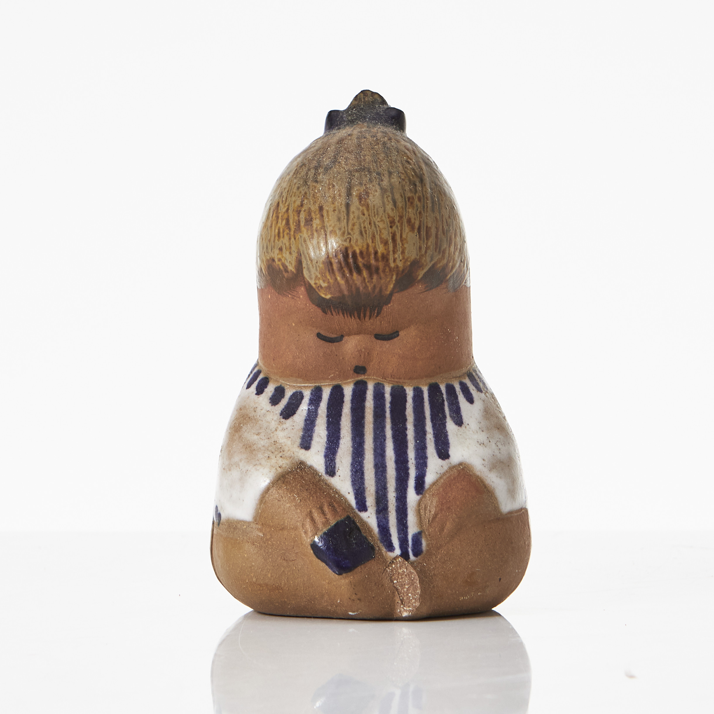 LISA LARSON. figurin, "Johanna", Gustavsberg, delvis glaserad, stämpel undertill.