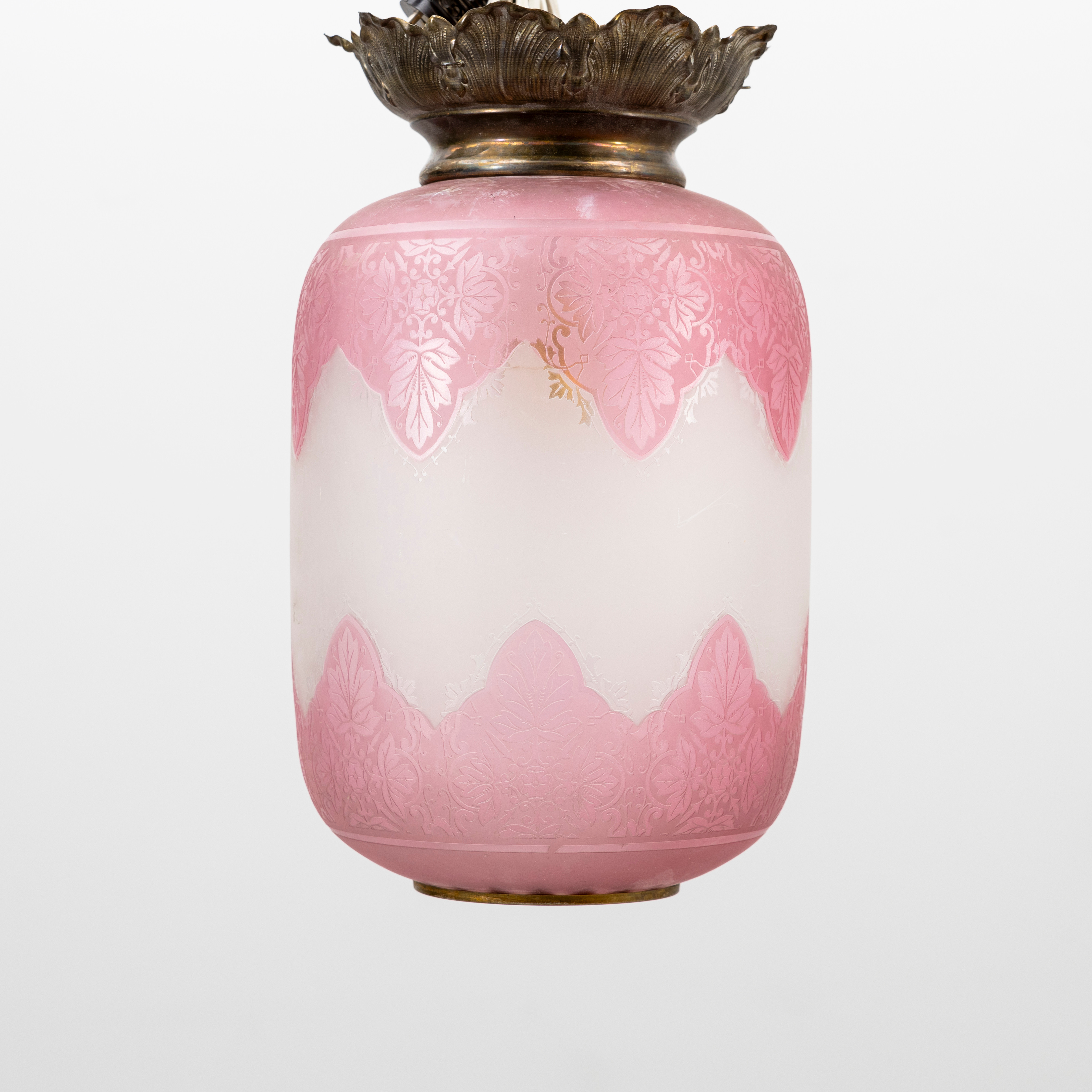 MÅNSKENSAMPEL, glas och metall, sekelskiftet 18/1900, höjd ca 46 cm.