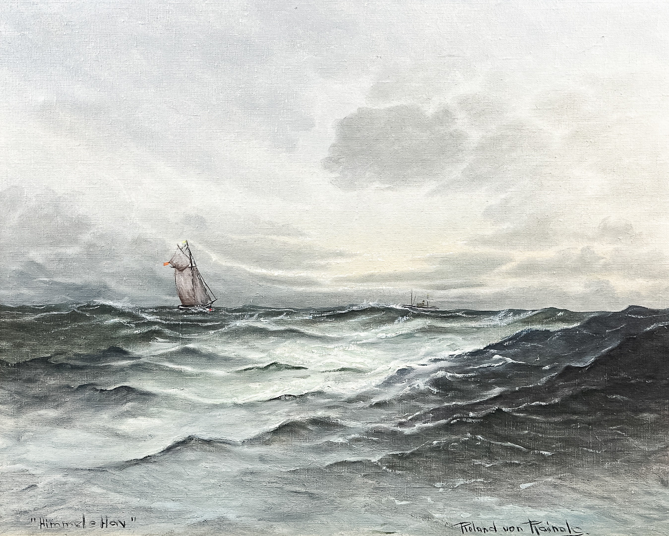 ROLAND VON RAINALS. OLJA PÅ DUK, "Himmel & Hav", signerad.
