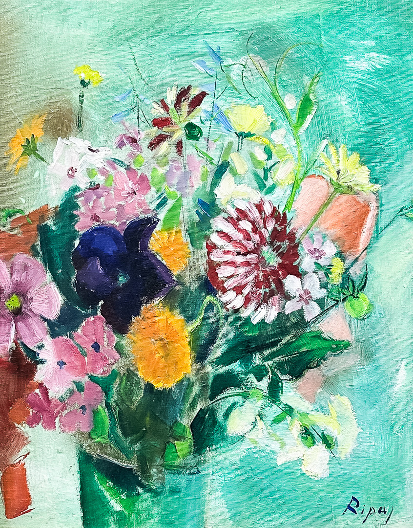 HANS RIPA. OLJA PÅ DUK, "Blomsterstilleben", signerad.
