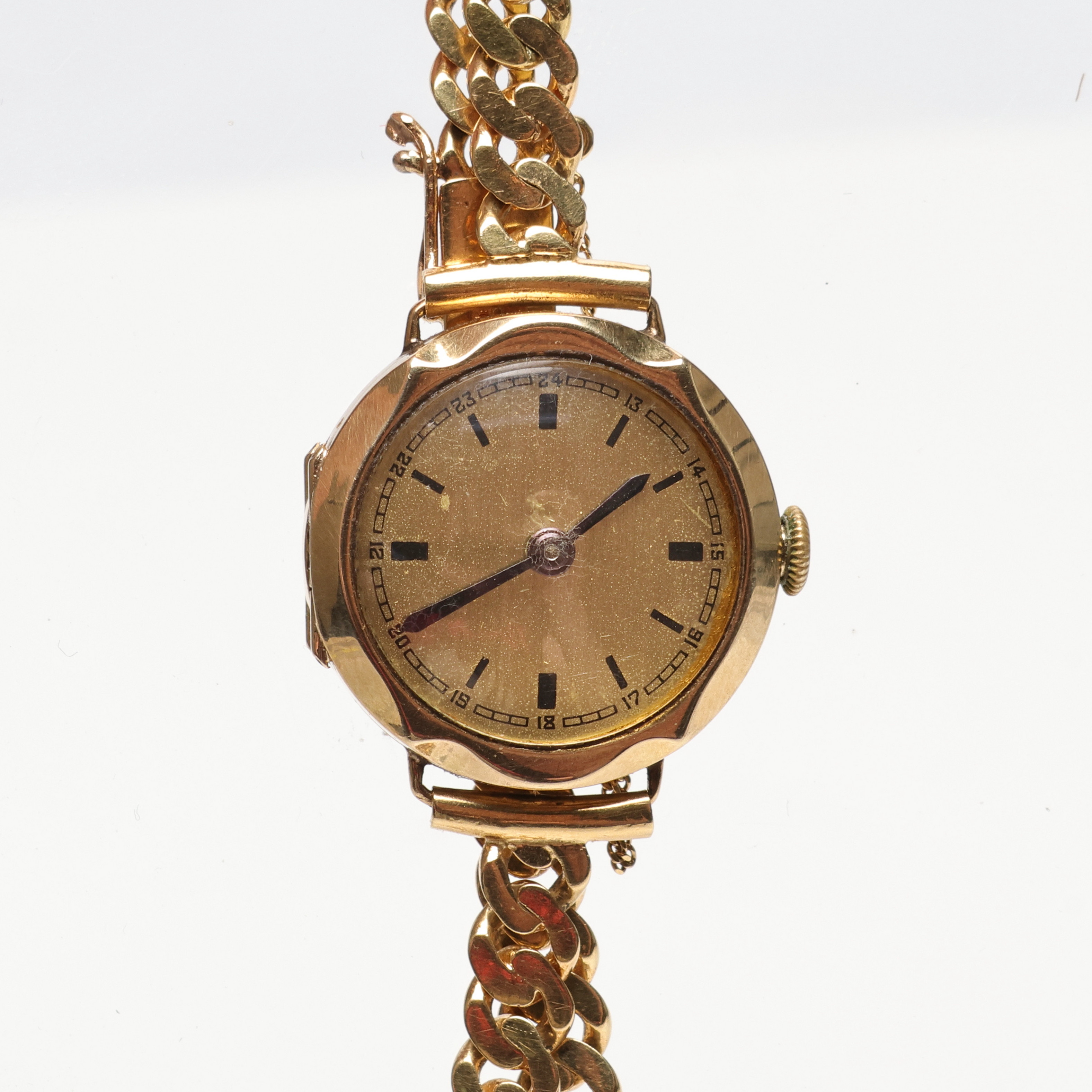 ARMBANDSUR, guld, 14k-18k, 22mm, vikt ca 17,8 gram.
