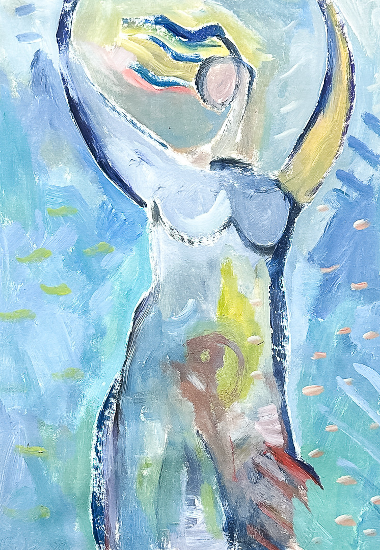 PAULA BERKS. AKVARELL, "Figure", signerad, daterad-1959.