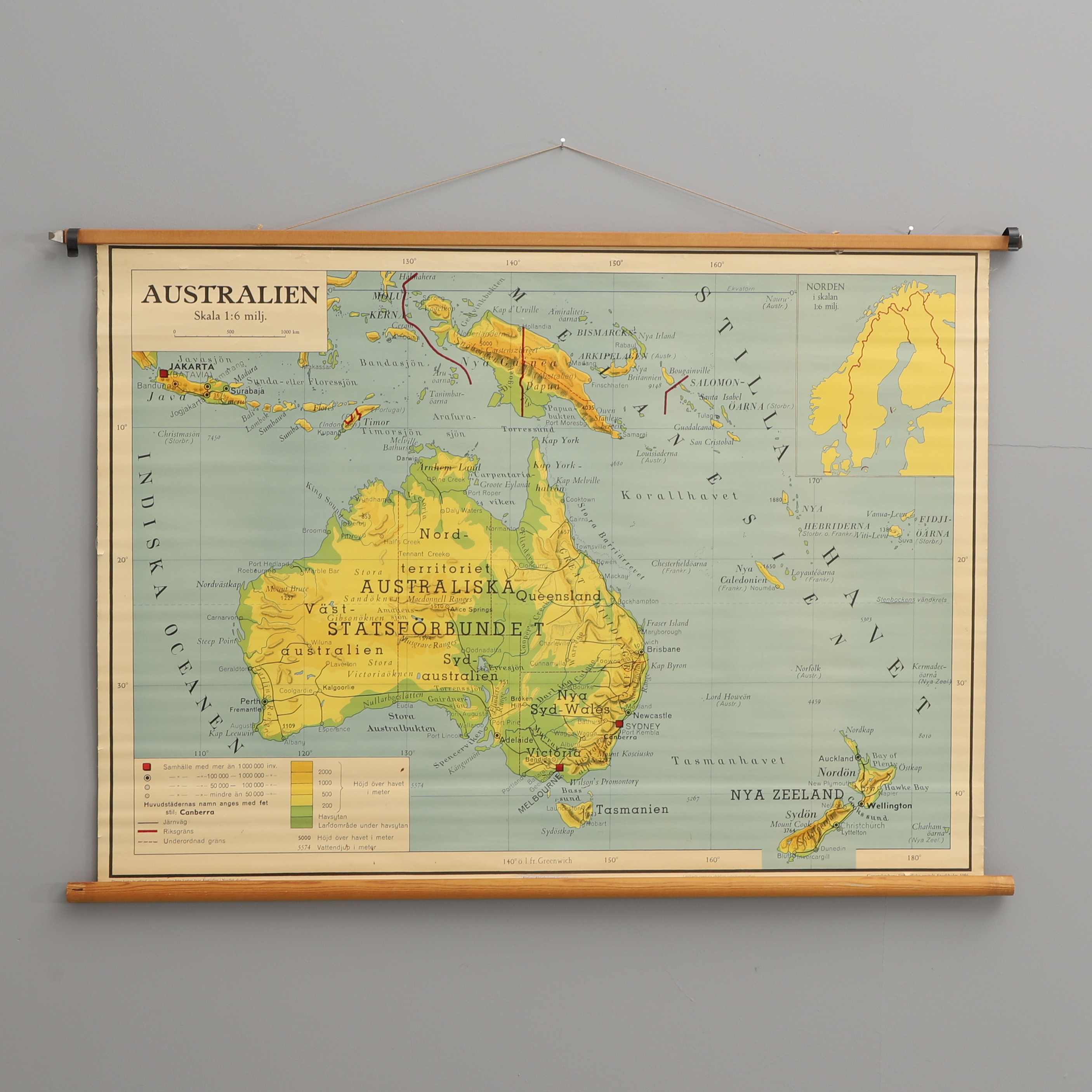 SKOLPLANSCH, Australien, Generalstabens litografiska anstalt.