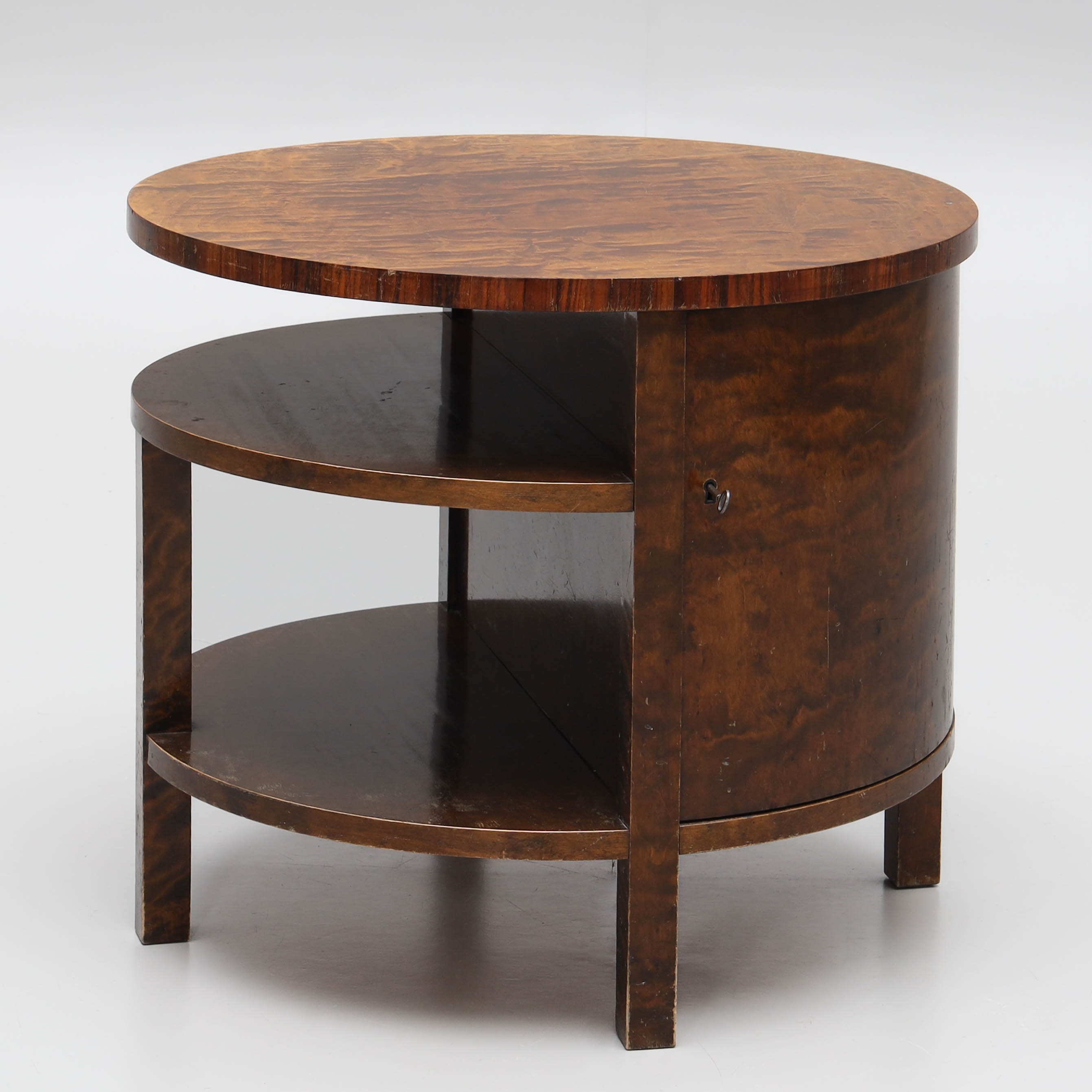 RÖKBORD, med barskåp, bonad björk, art deco, 1930-tal.
