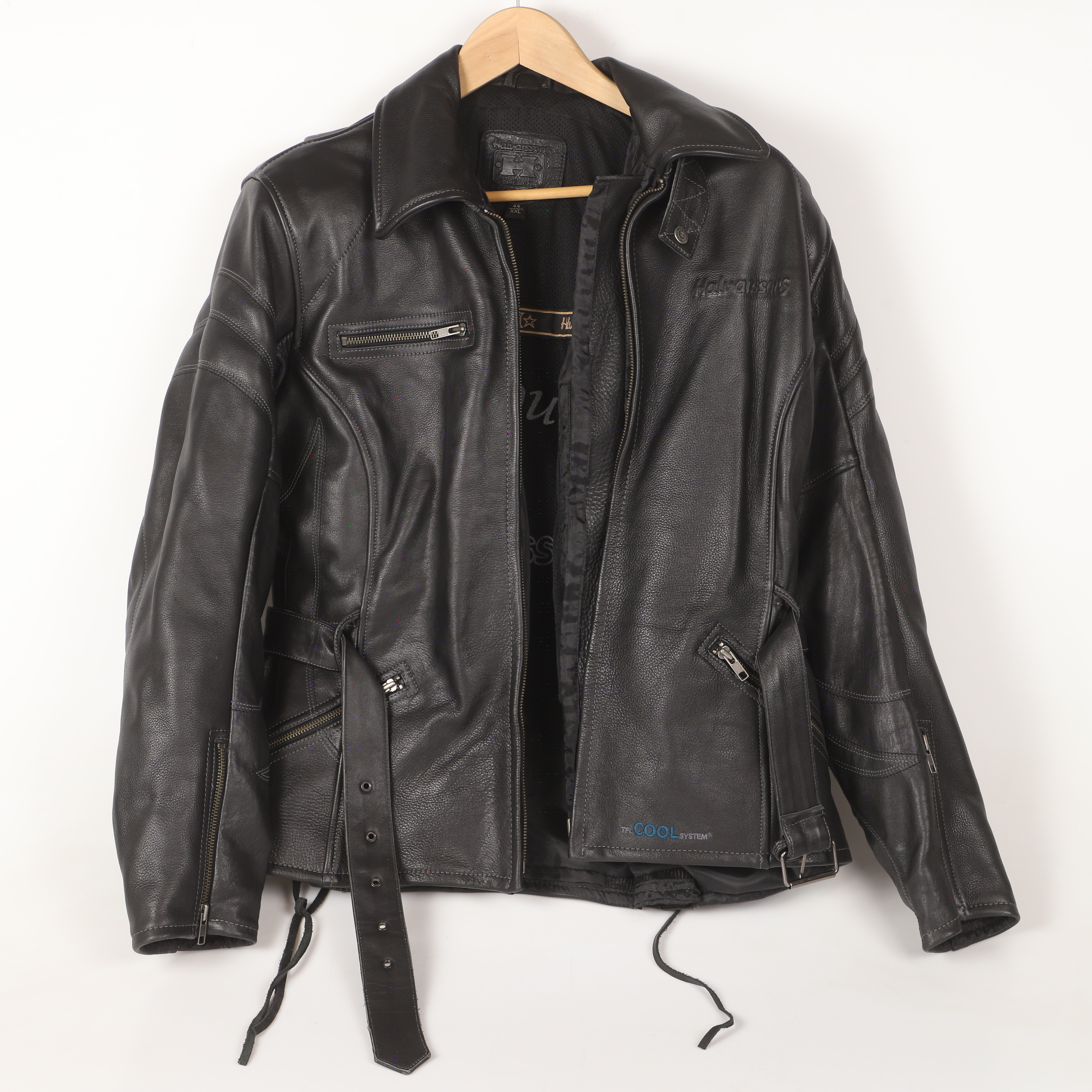 MOTORCYKELJACKA, dammodell, skinn, Halvarssons.