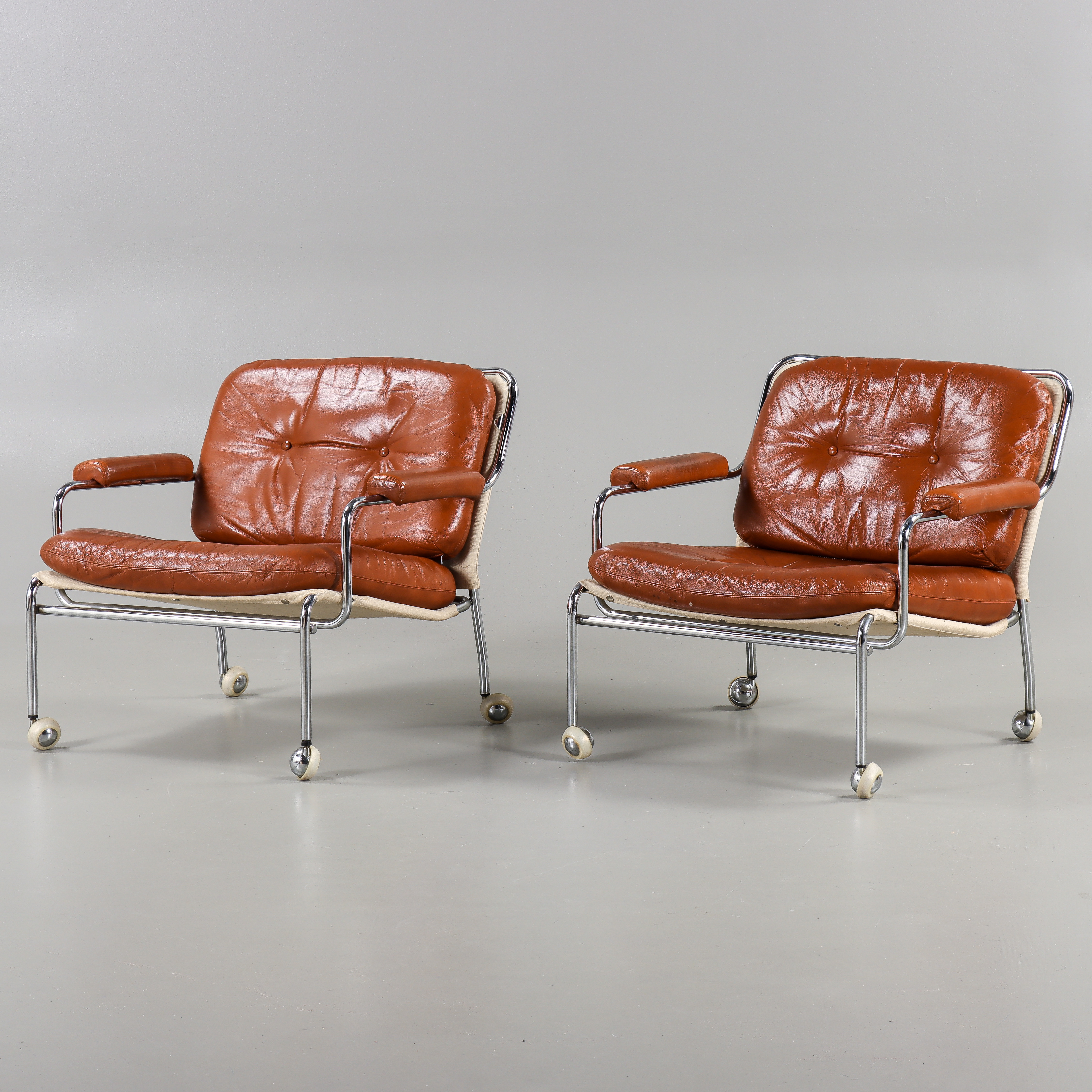 PETHRUS LINDLÖF. Fåtöljer 1 par, " Eva", Lindlöfs Möbler, 1970-tal.