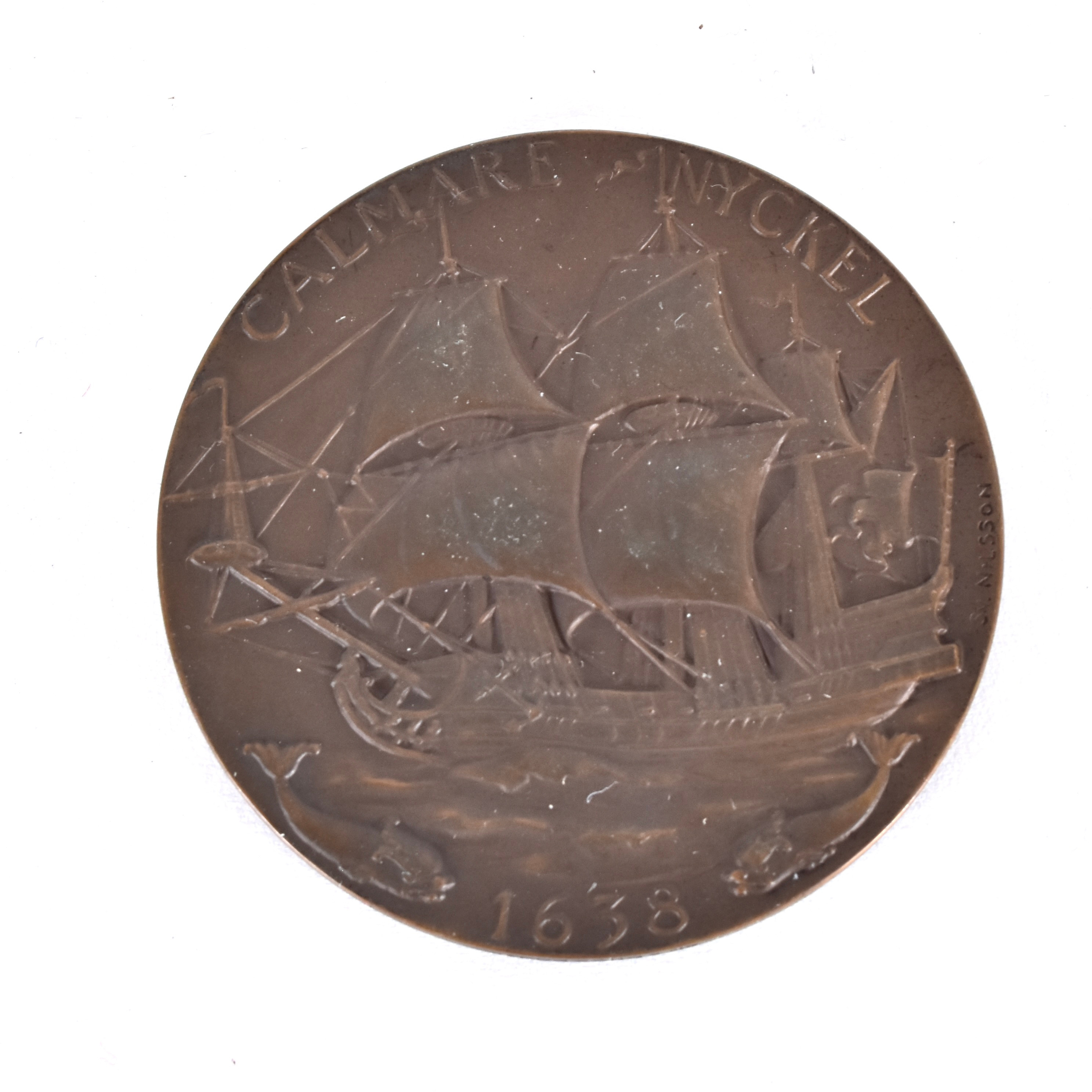 SVEN NILSSON. minnesmedalj, New Sweden 1638-1938.