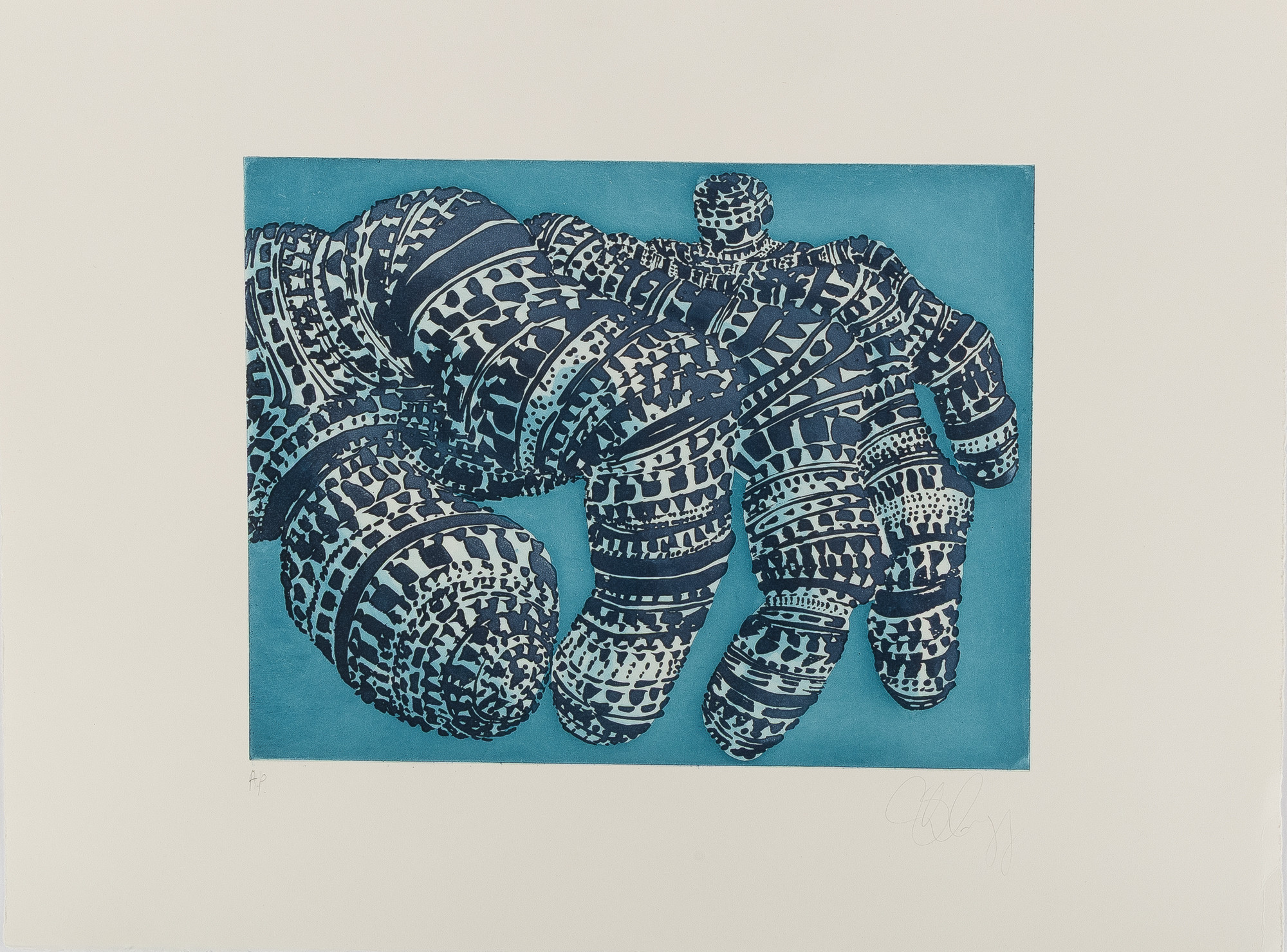 TONY CRAGG (FÖDD 1949). Komposition, färgetsning, oramat blad.