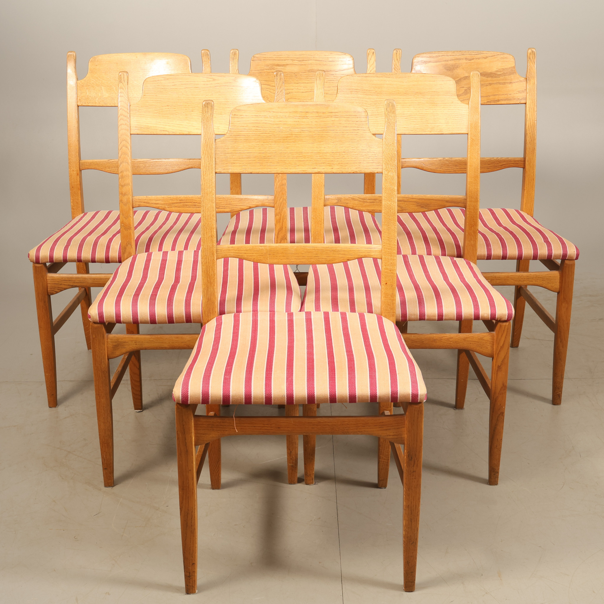 CARL MALMSTEN. Stolar, 6 stycken, "Calmare nyckel", 1950-tal.