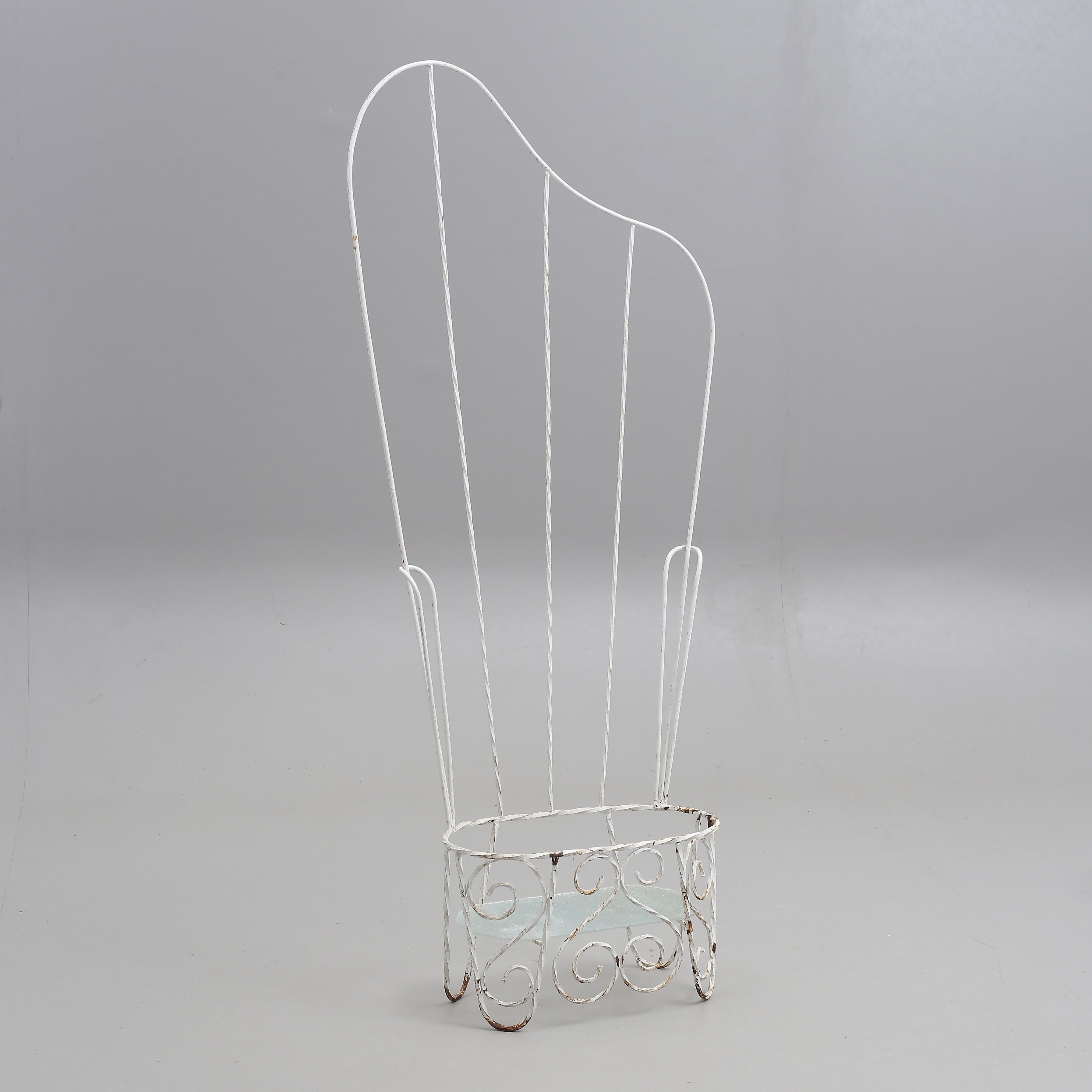 BLOMSTERSPALJE, järnsmide/ glas, 1950-tal.