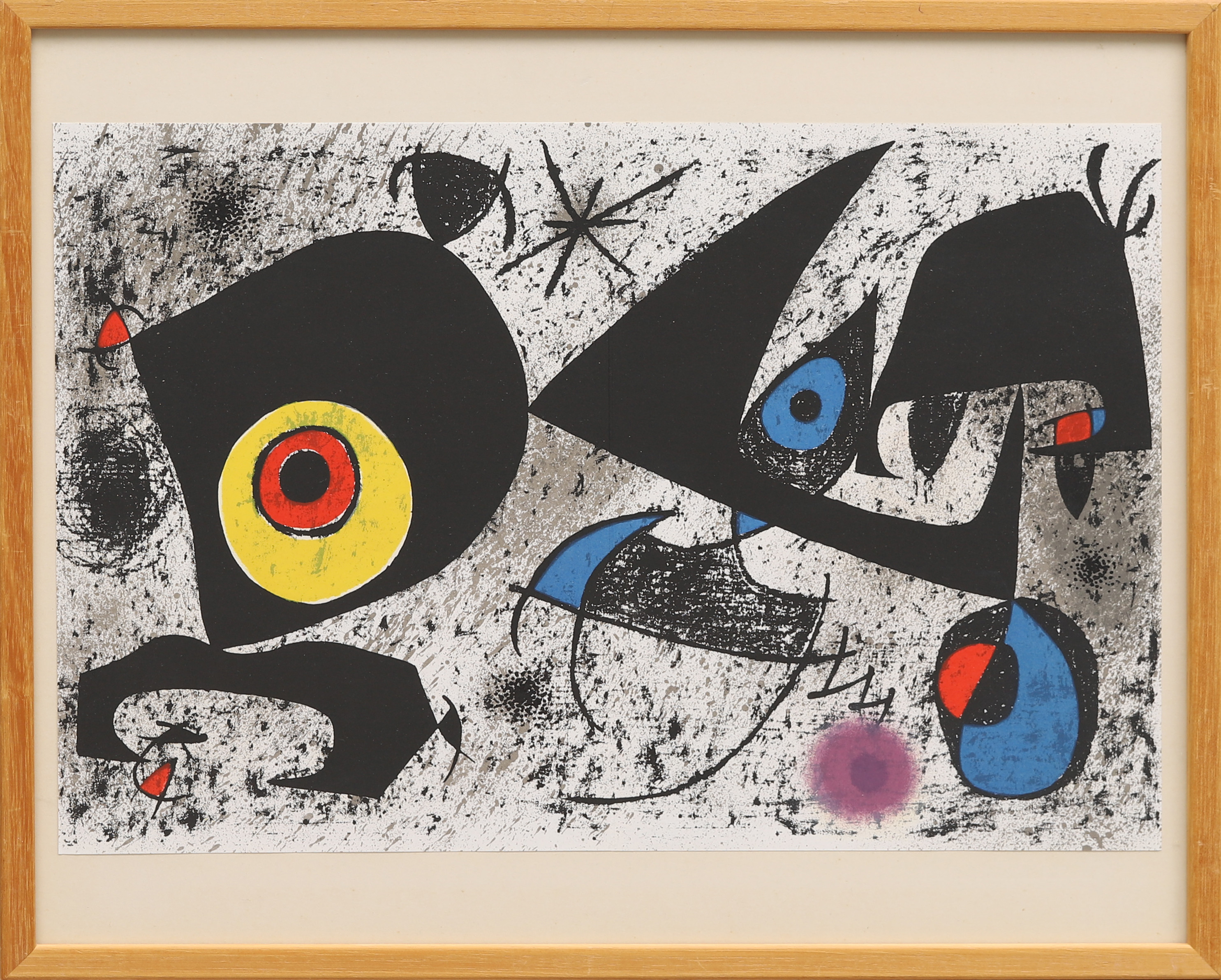 JOAN MIRÓ. "Hommage à Miró", färglitografi, 1972.