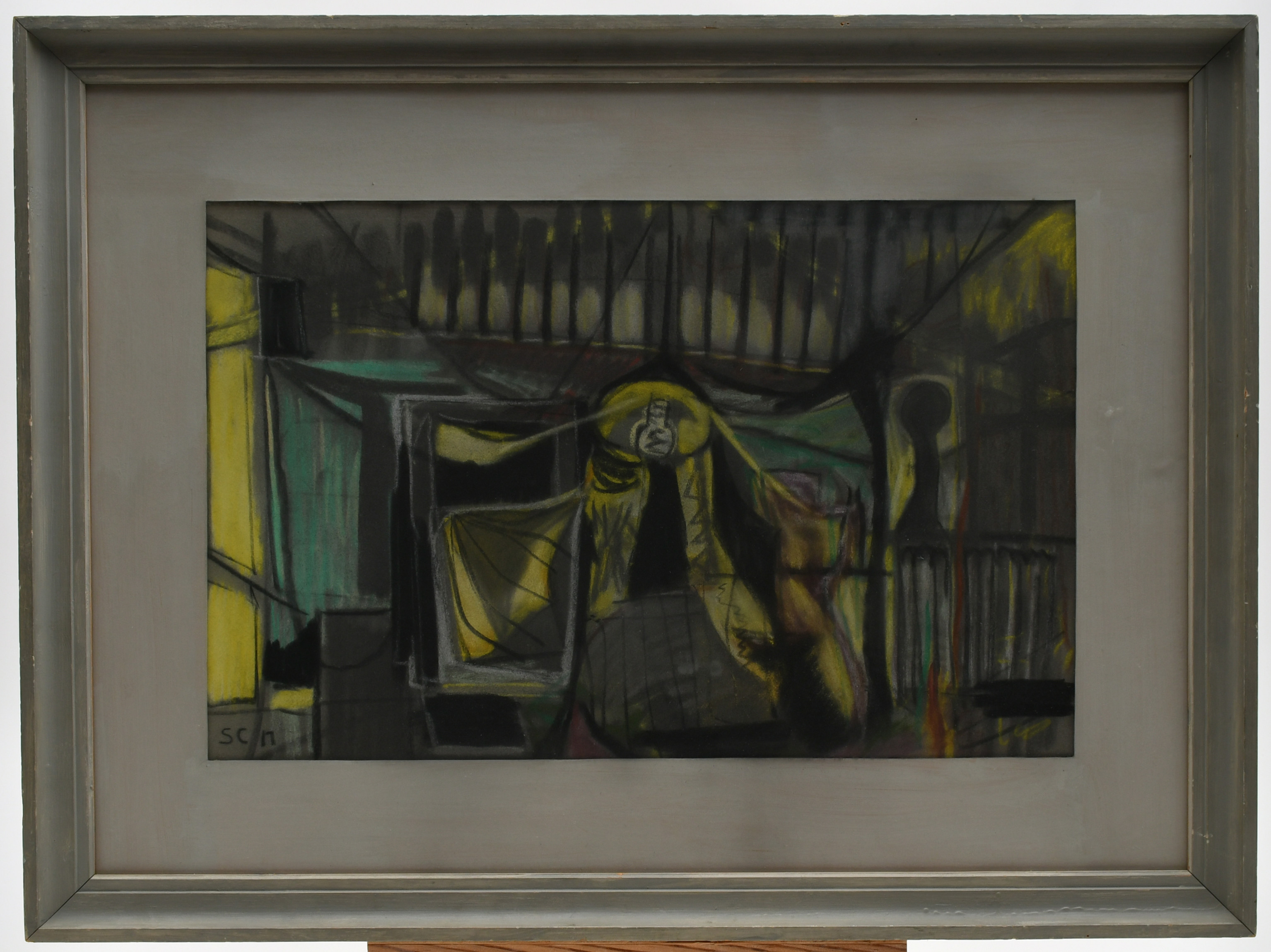 SIGFRID CARLSSON. Gul figur. Pastell.