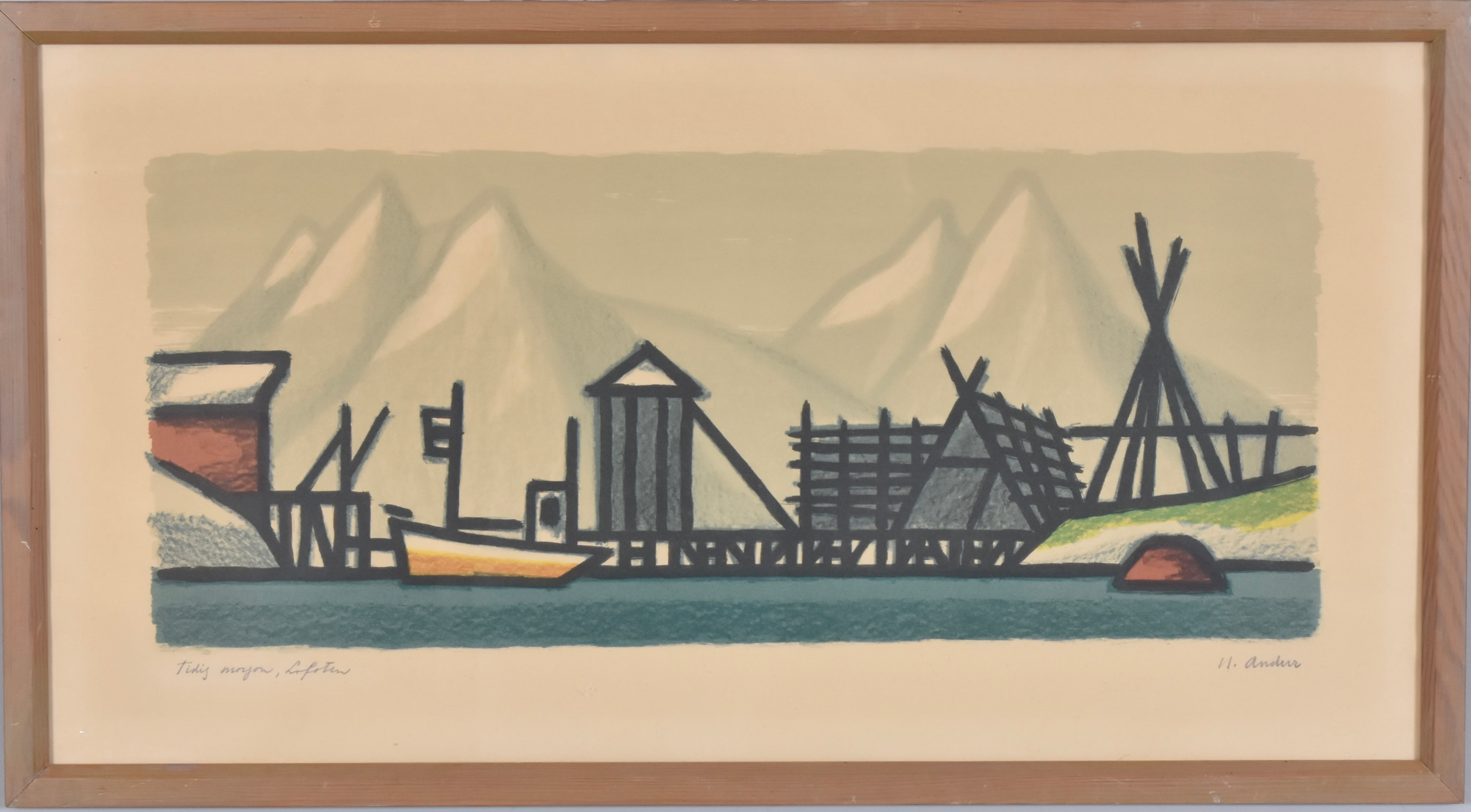 HILMER ANDERZ. Färglitografi.