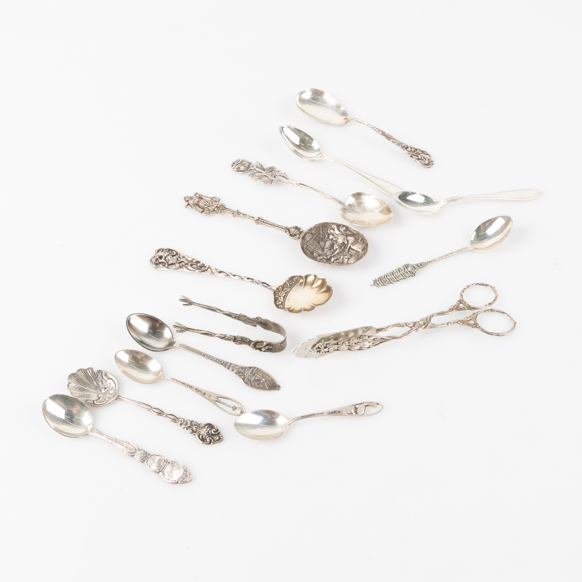 DIVERSE BESTICK, 14 delar, silver, 1900-talet.