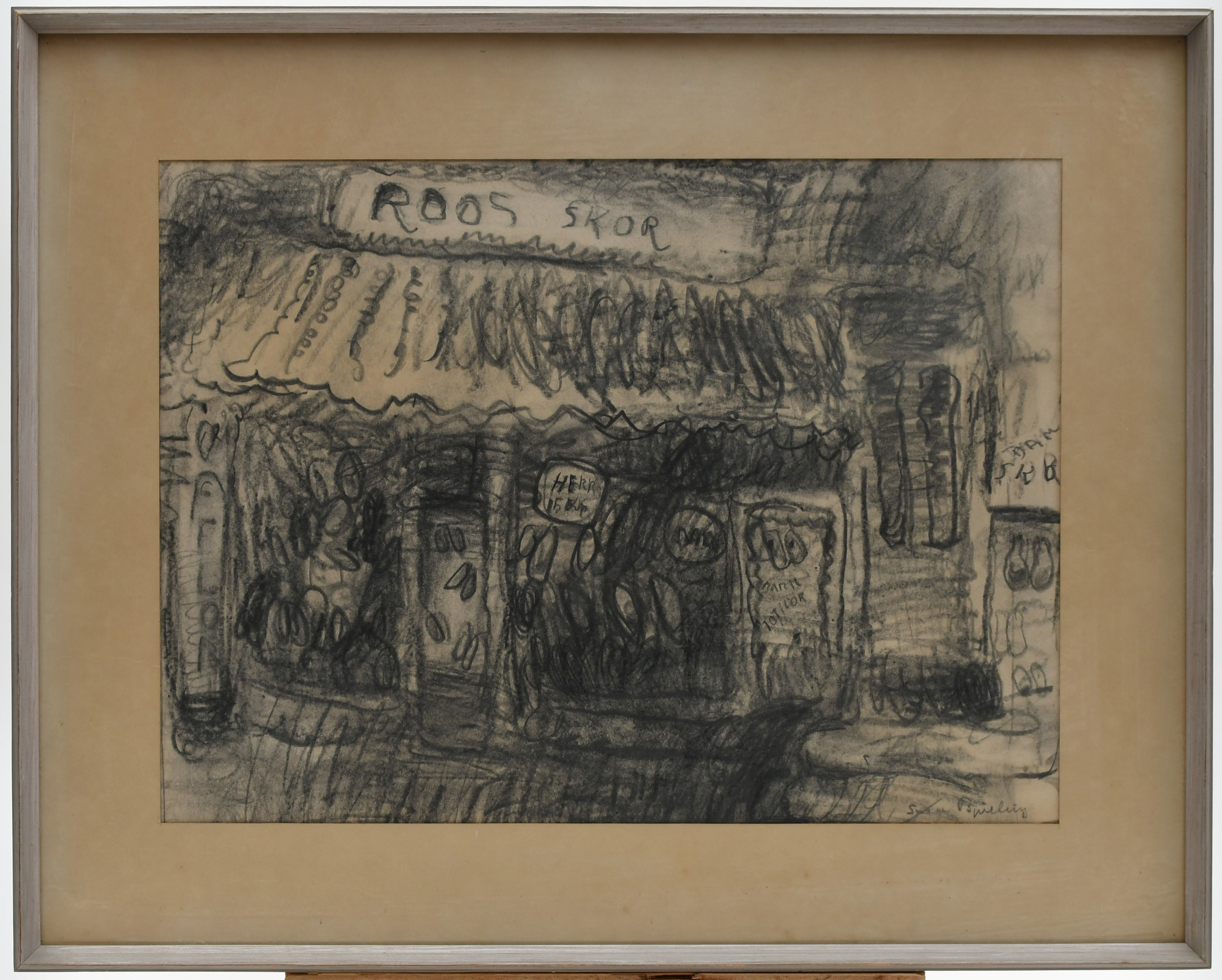 SVEA BJURLING 1910-2002. Roos skor. Tuschteckning.
