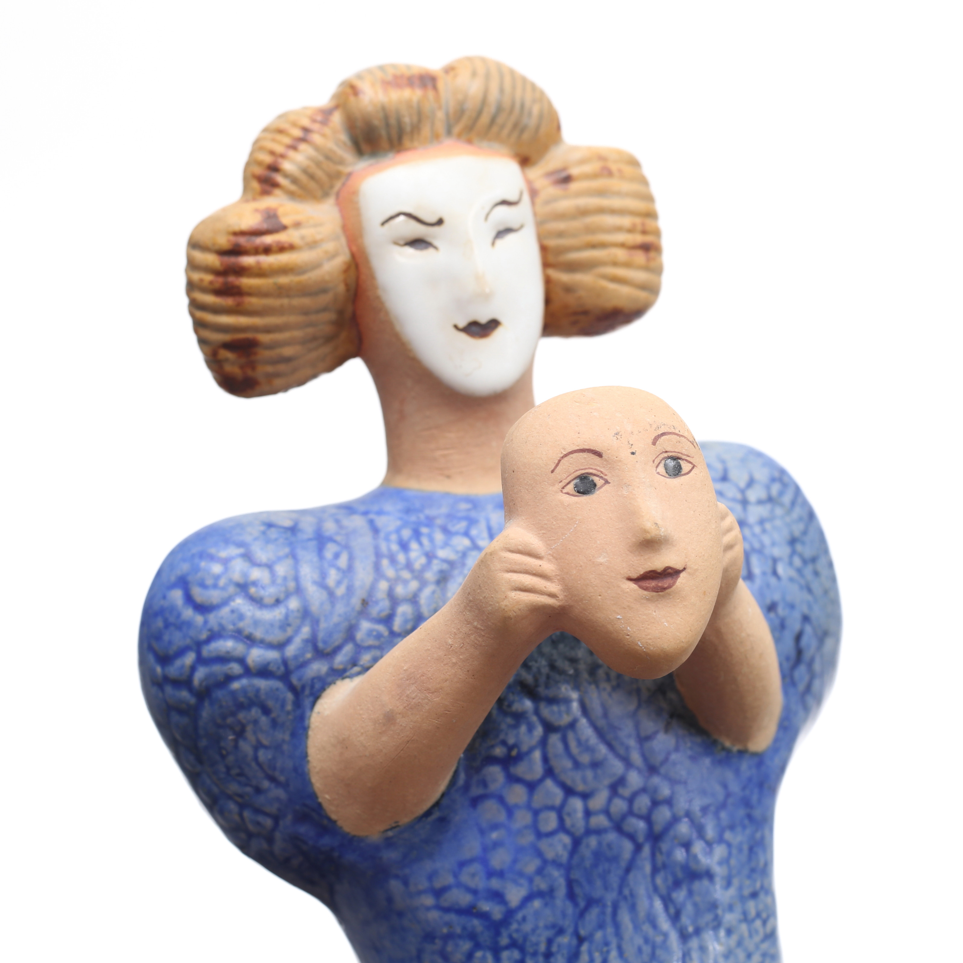 LISA LARSON. Stengods, figur, "Teater", K-studio, Gustavsberg, signerad.