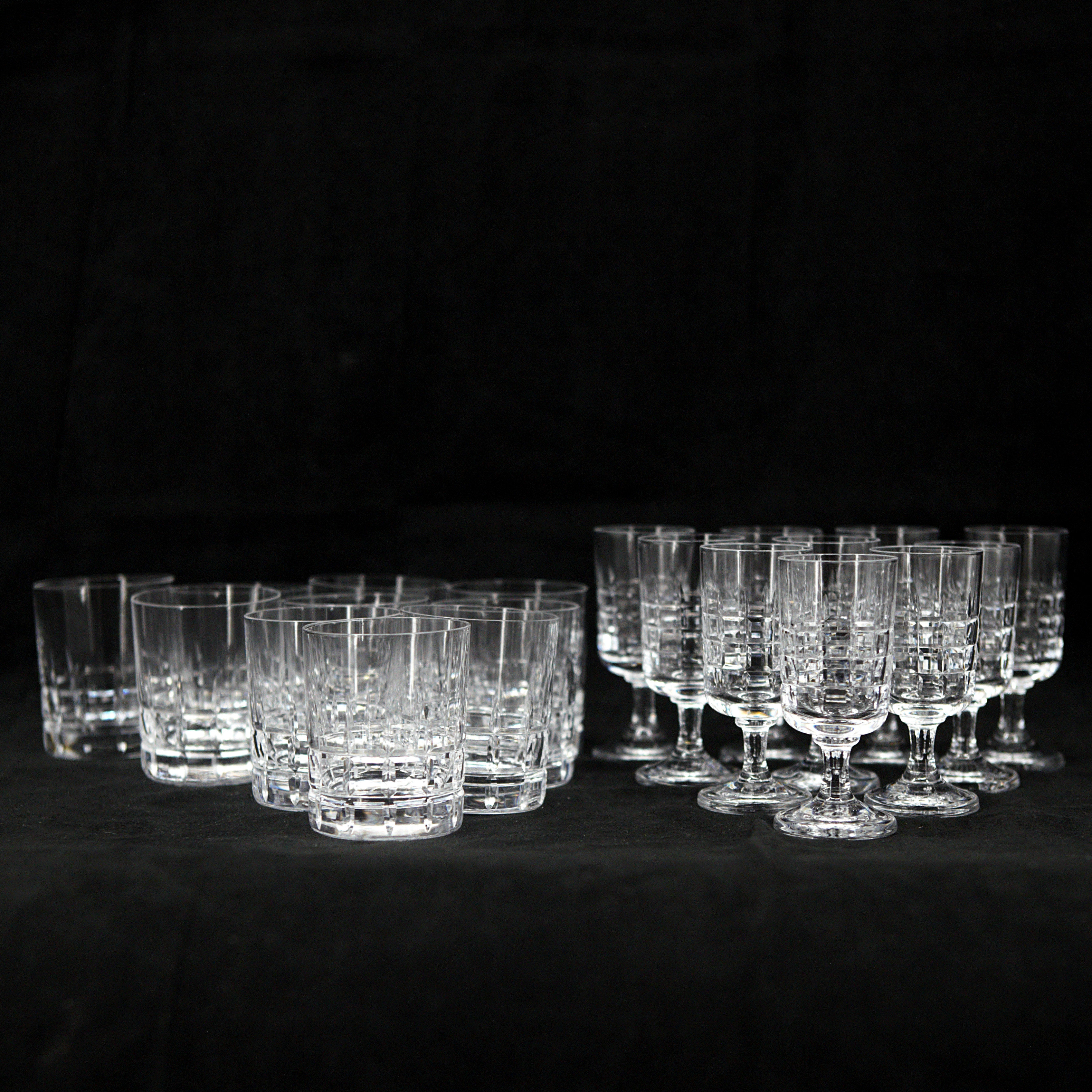 SELTERGLAS och SNAPSGLAS, 20 st, kristall, Kosta.