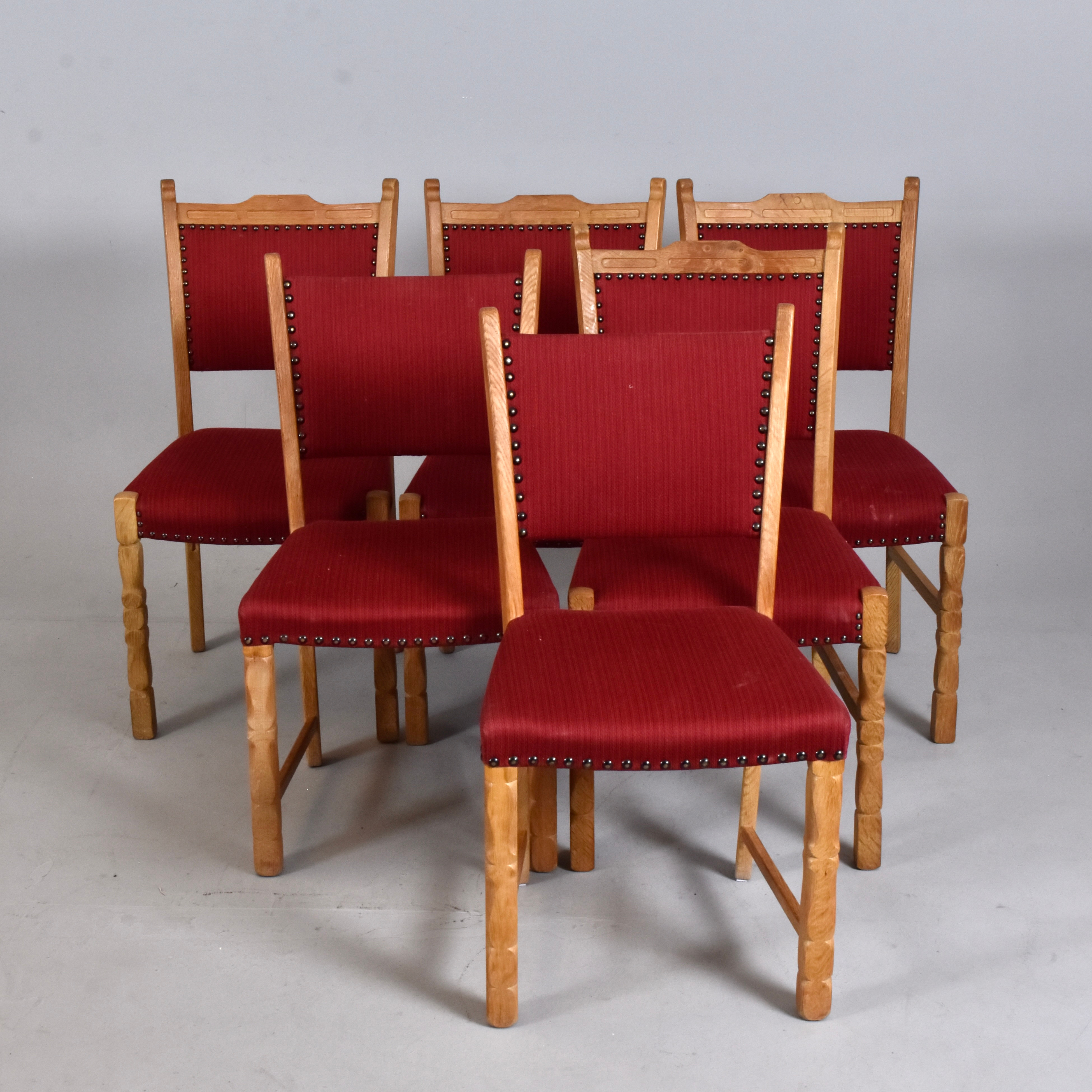 STOLAR, 8 st, ek, Henning Kjaernulf-stil. Danmark, 1900-tal.