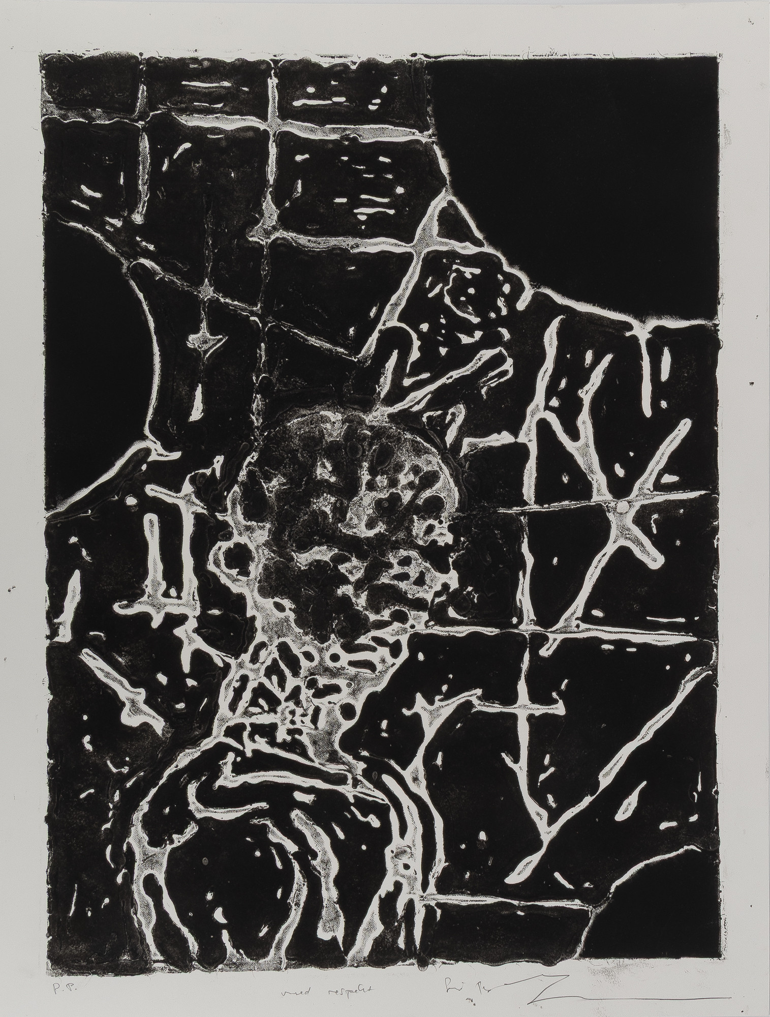 PER INGE BJØRLO (NORGE, FÖDD 1952). Komposition, etsning, oramat blad.