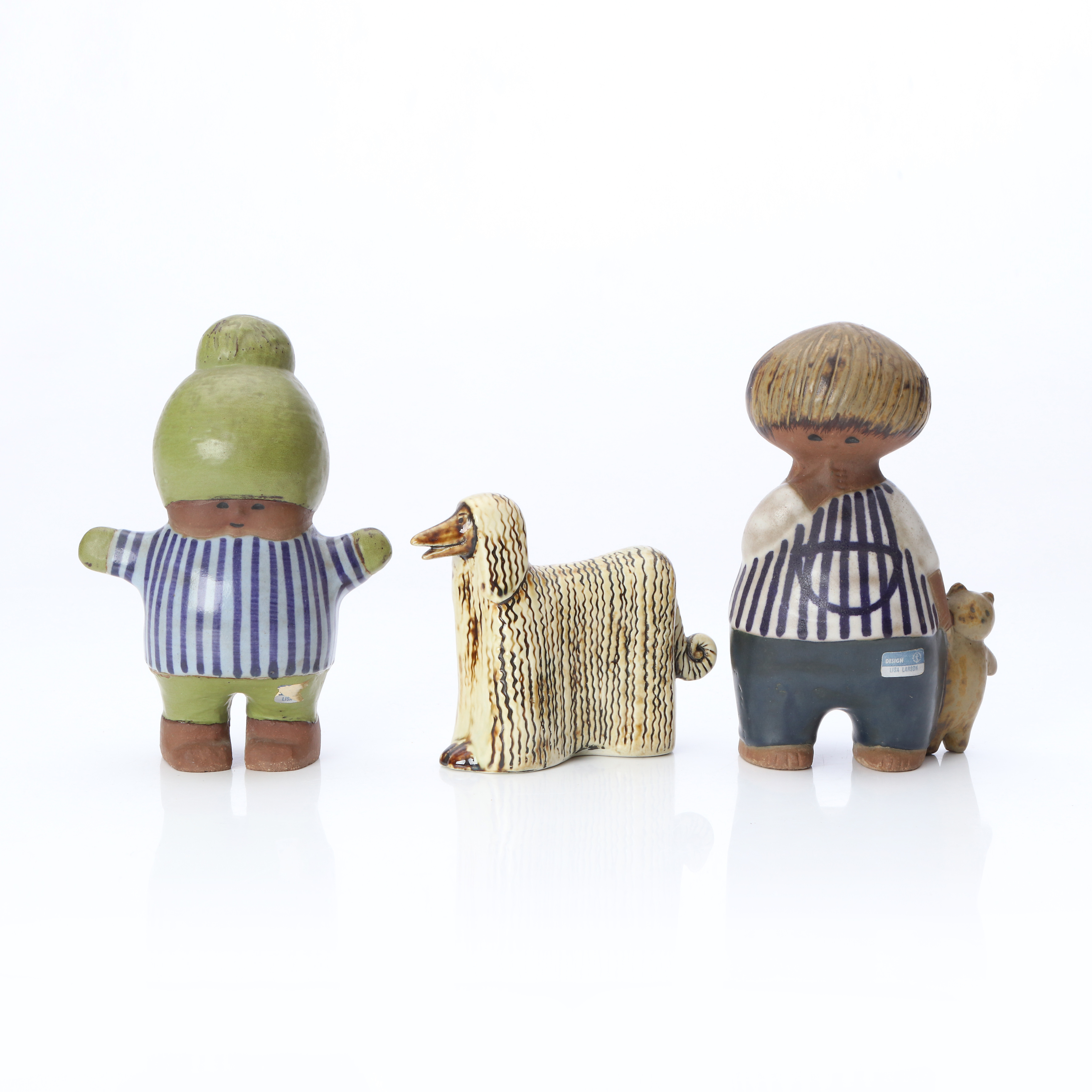 LISA LARSON. FIGURINER, TRE ST. Glaserat stengods. Gustavsberg.