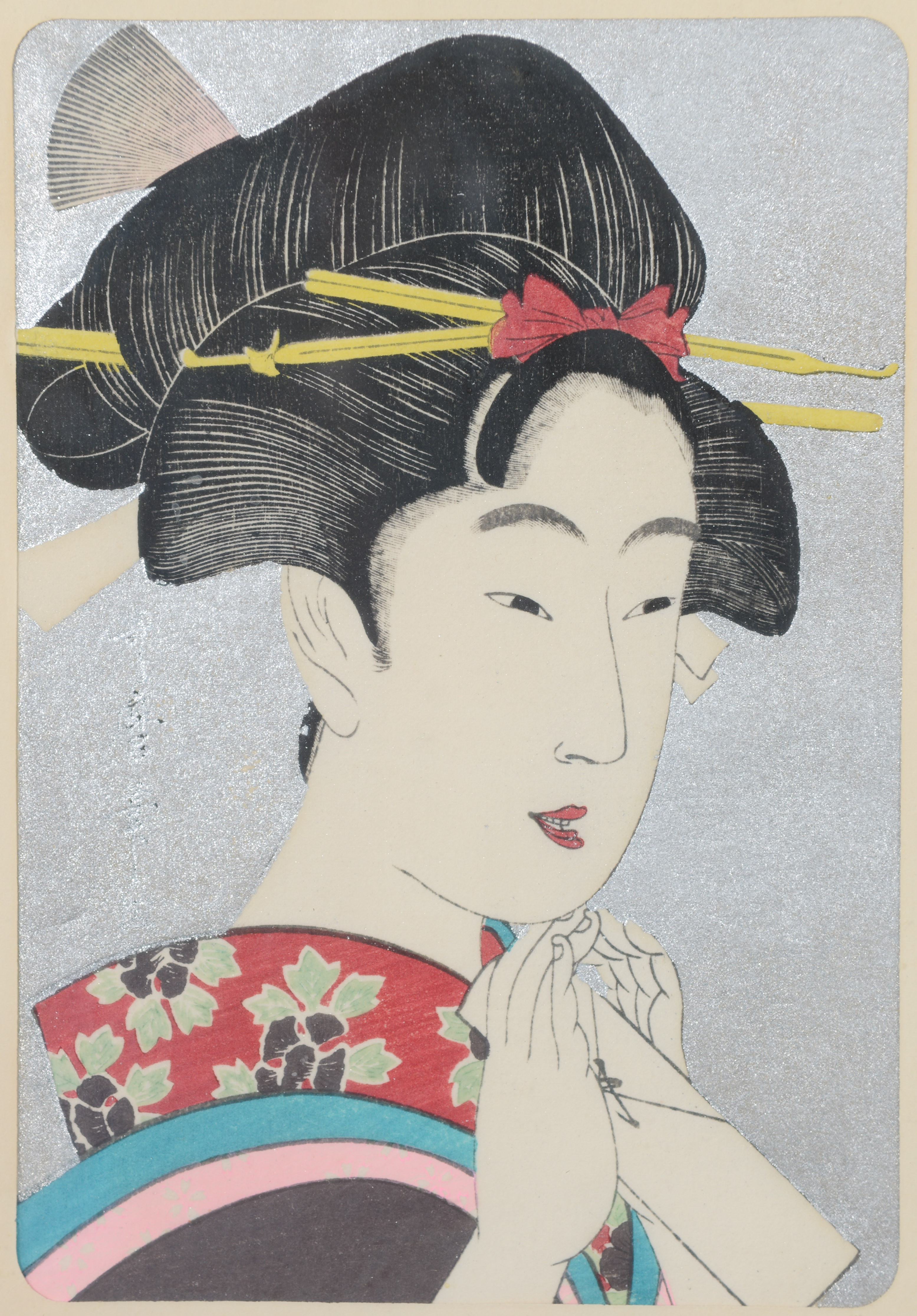 KITAWA UTAMARO. Porträtt av Geisha, grafiskt blad, Japan.