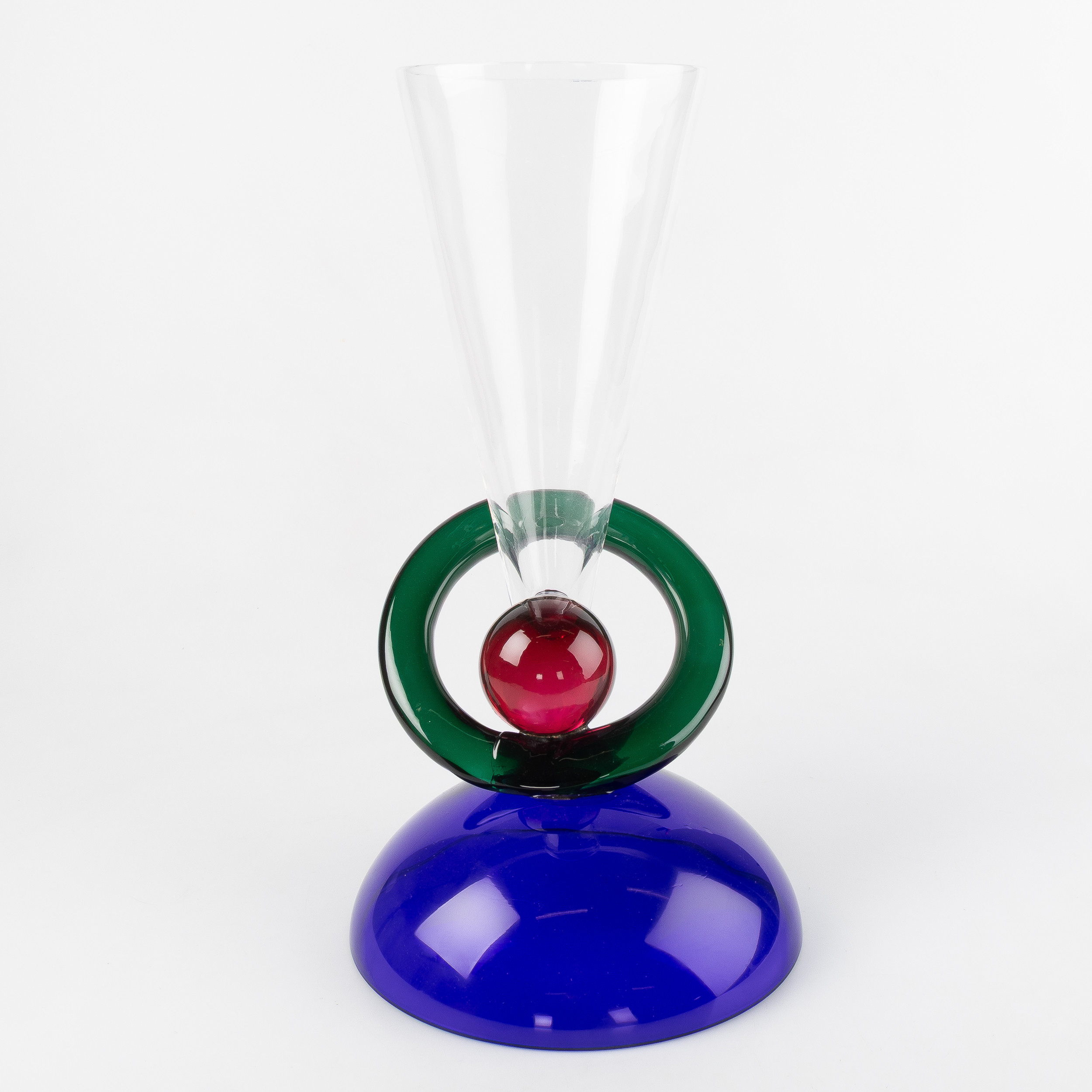VAS, glas, Memphis design, Ettore sottsass stil, 1980-tal.
