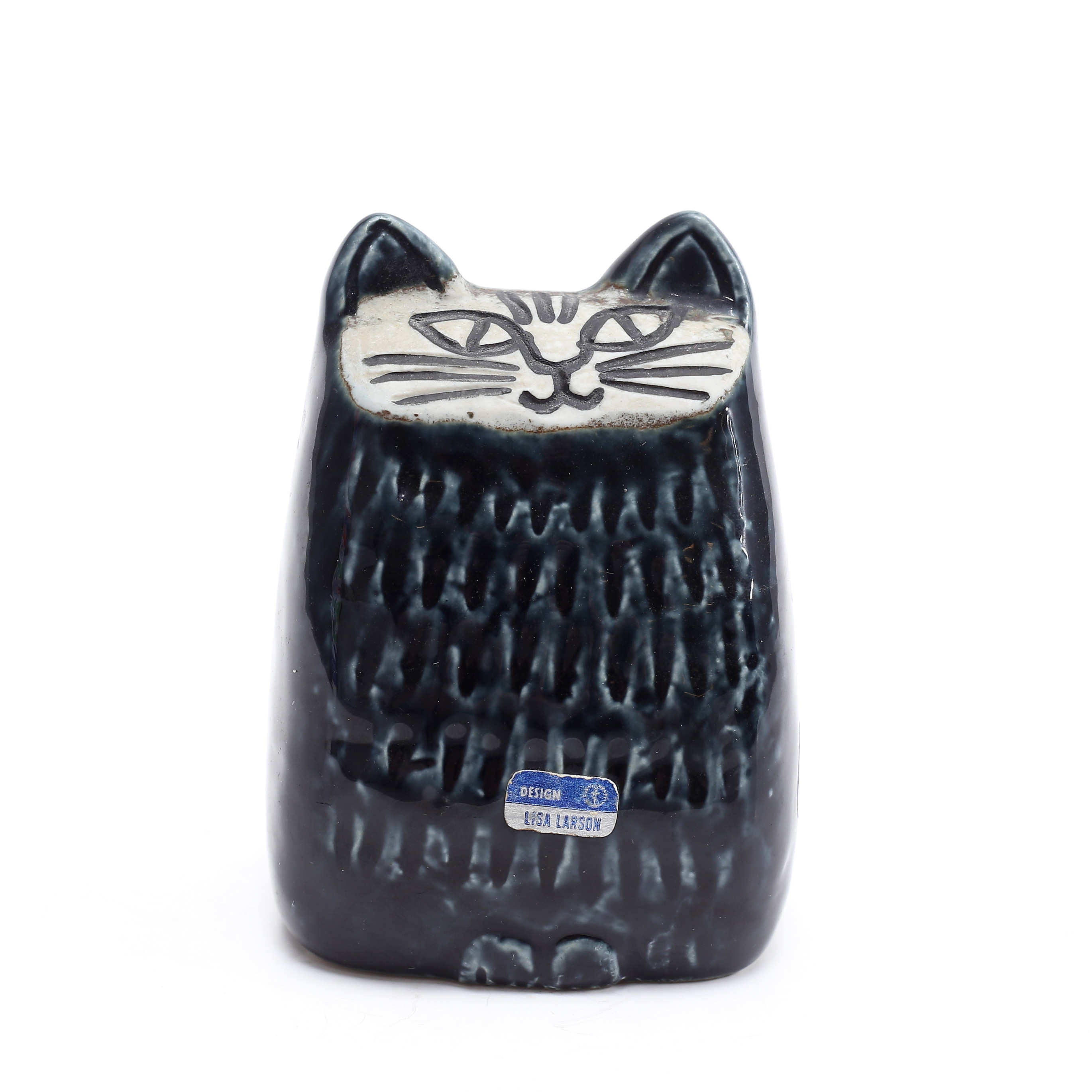 LISA LARSON. Stengods, Figurin, "Liten katt", Gustavsberg.