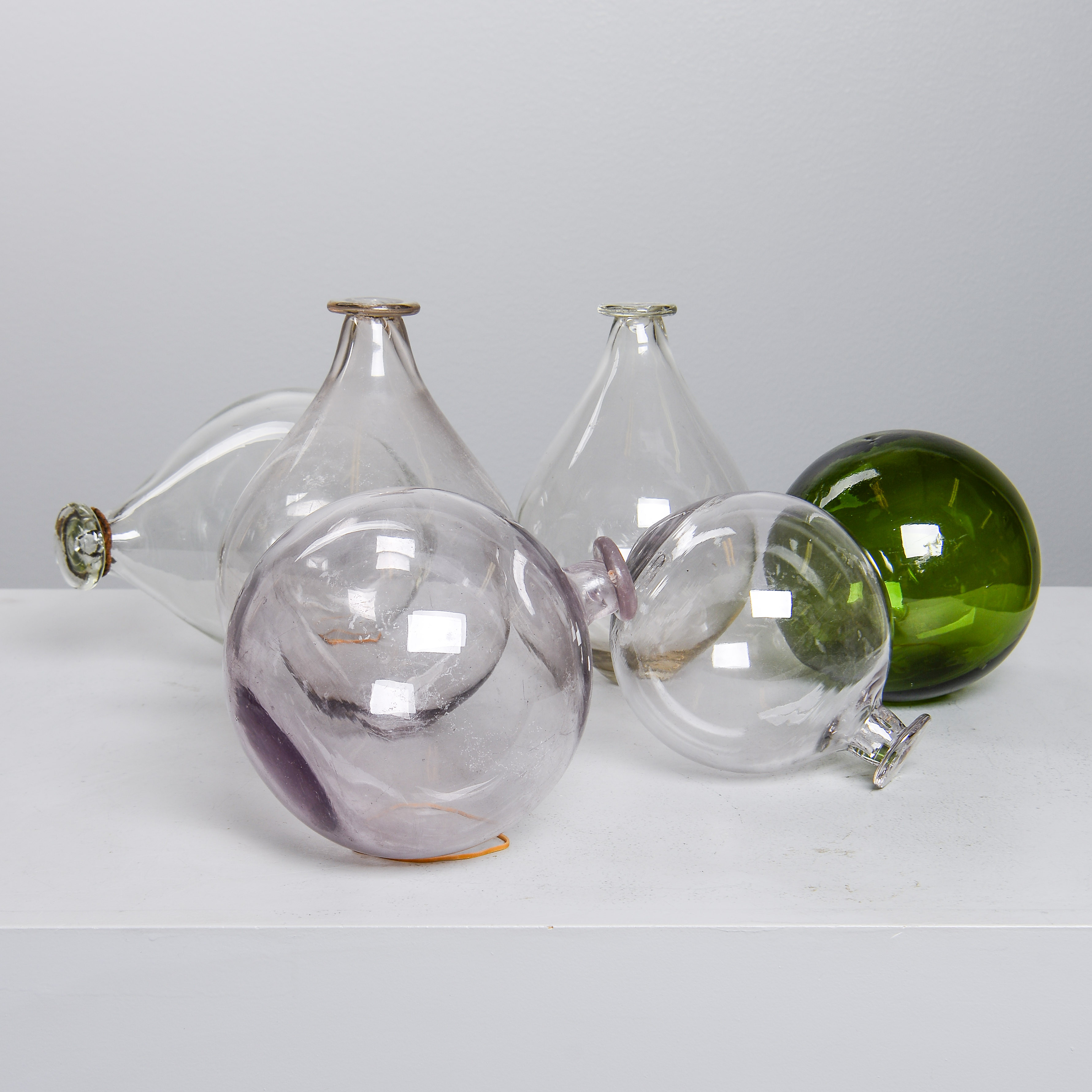 ÄLDRE FLÖTEN, 6 st, glas, troligen 1800-tal.
