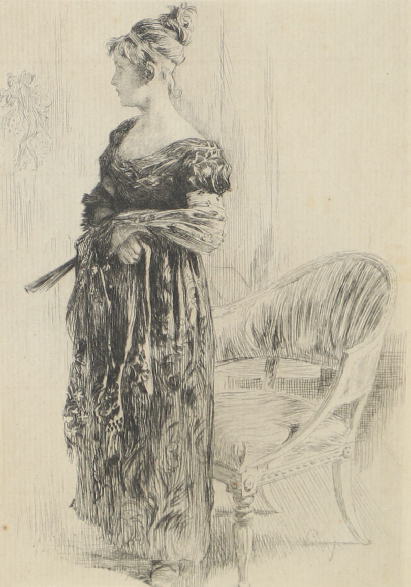 CARL LARSSON. "Empire", signerad C.L , etsning.