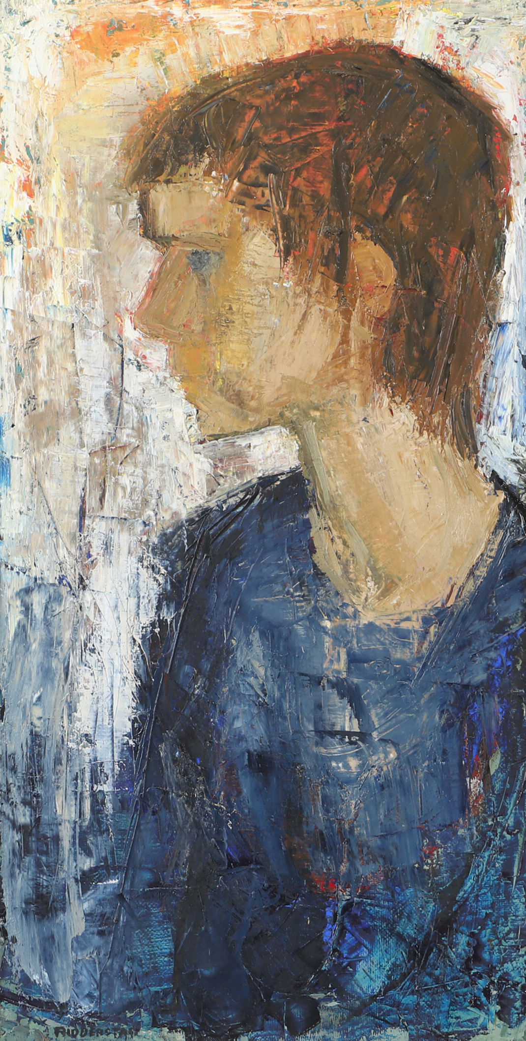 MONA RIDDERSTAD-CEDERGREN. Porträtt, olja på duk, signerad Ridderstad.