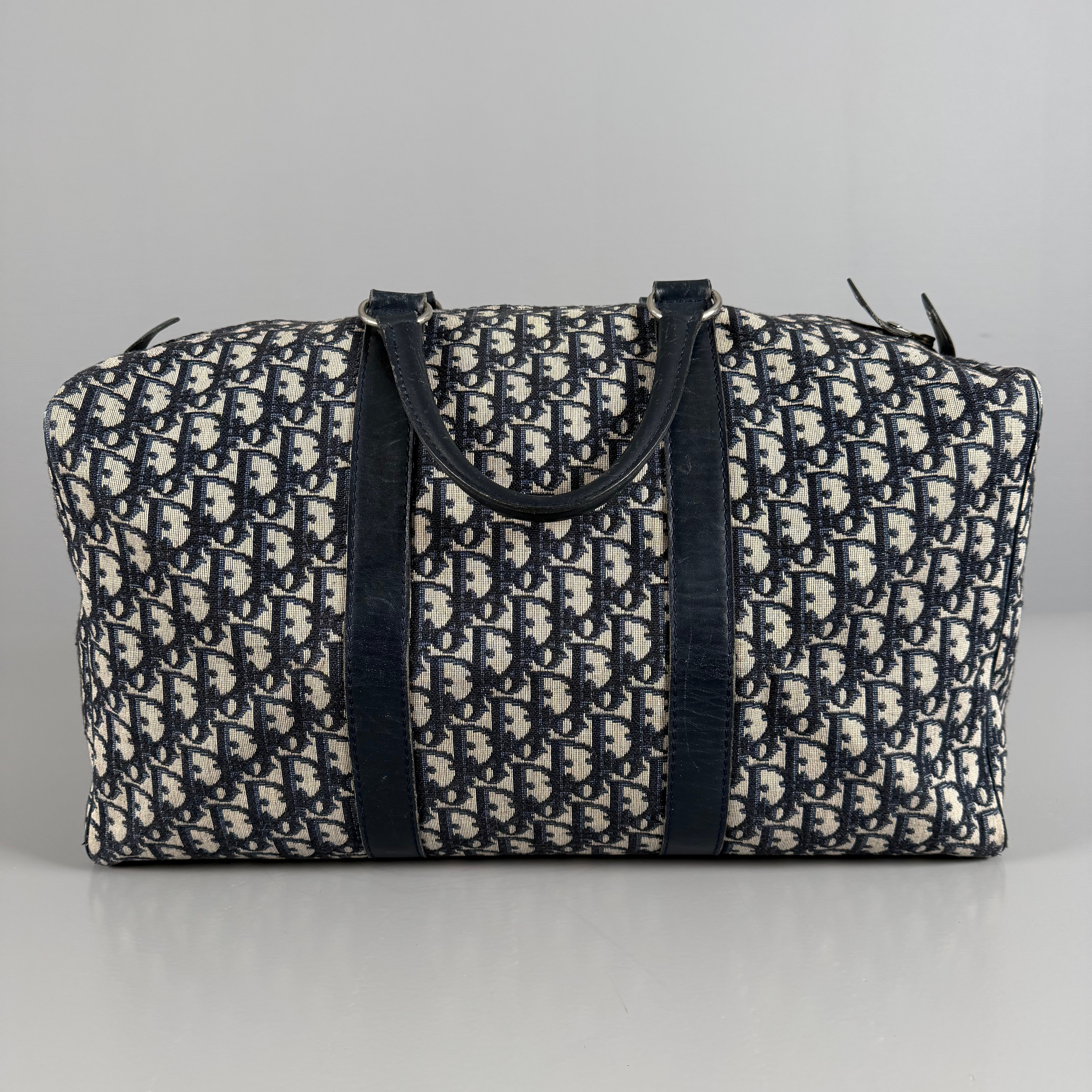CHRISTIAN DIOR. Handväska/ Weekendbag, "Boston Bag Oblique Monogram", vintage, 1970/80-tal.