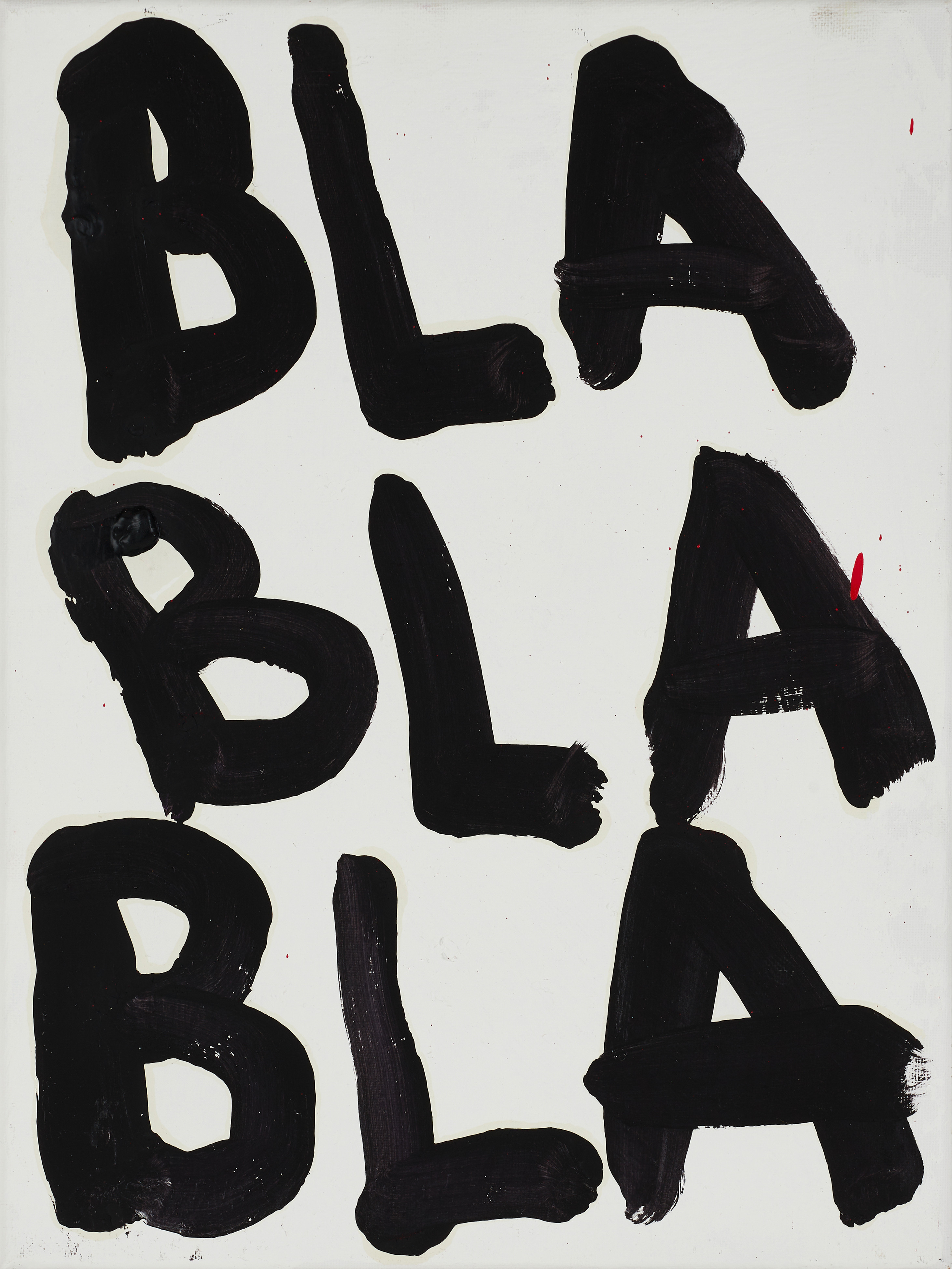 OLIW87 (Tobias Ekman, Sverige, född 1987), "BLA BLA BLA", signerad och daterad, olja på duk.