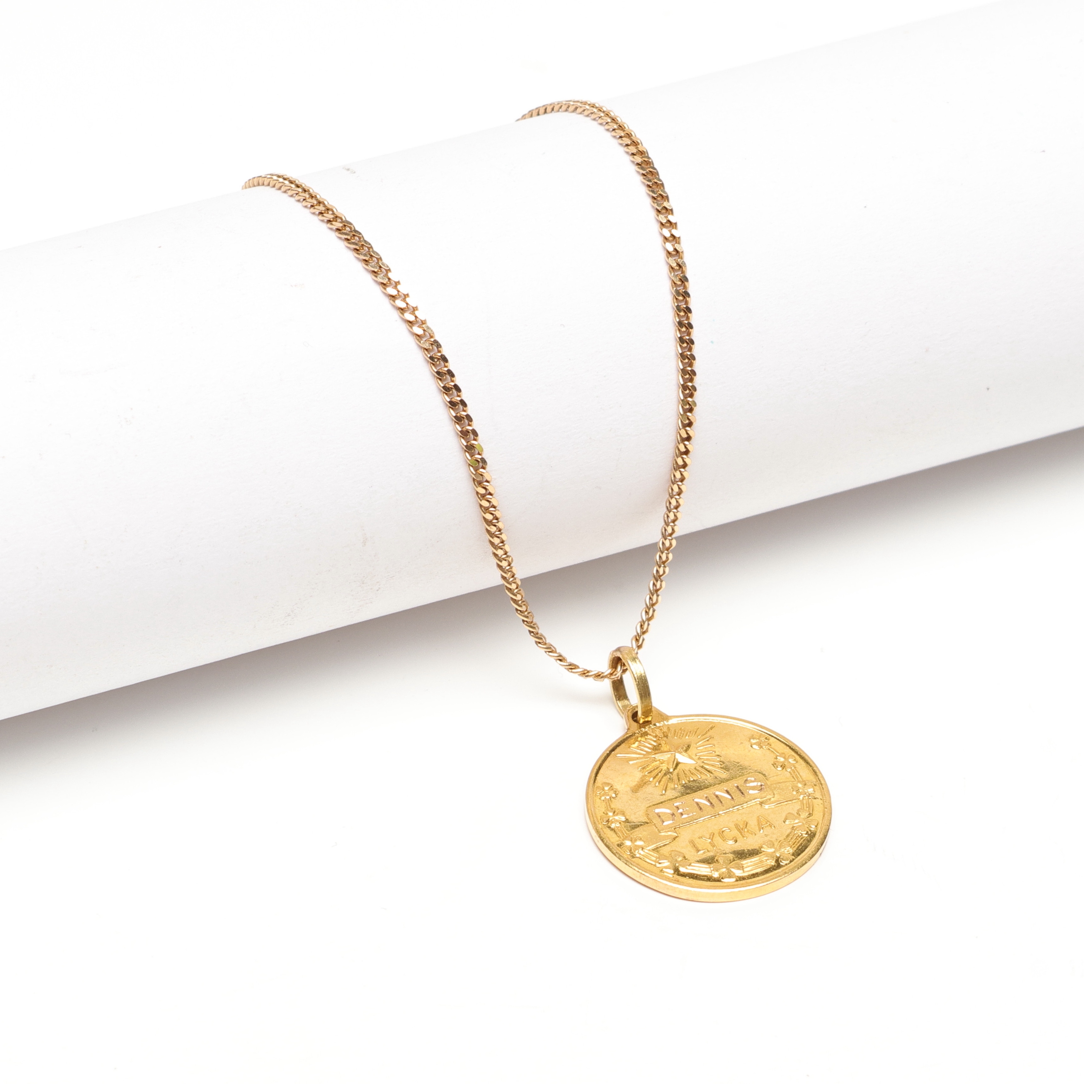 HALSKEDJA med HÄNGE, guld, 18k, ca 4,2 gram.