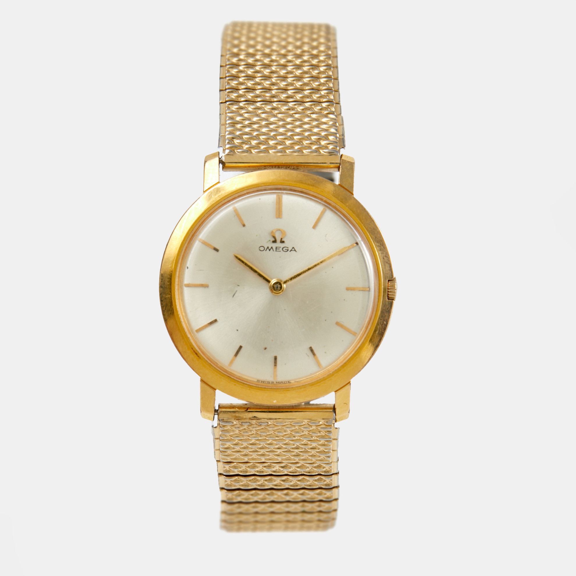 OMEGA. Armbandsur, (Swiss Made), manuell, guld på stål, 32 mm, 1940-tal.