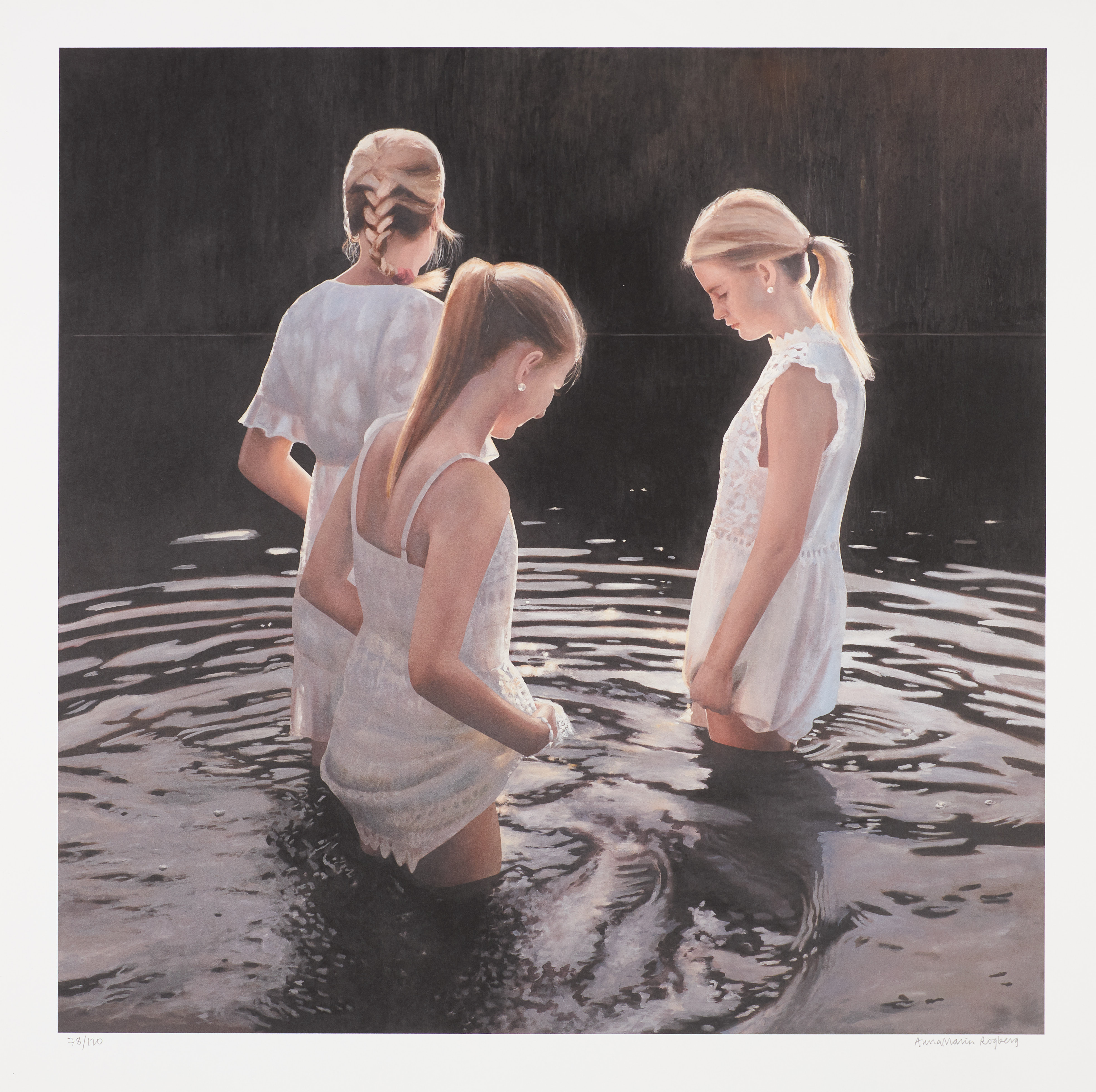 ANNA MARIA ROGBERG. "Dark water", färglitografi, signerad och numrerad 78/120.
