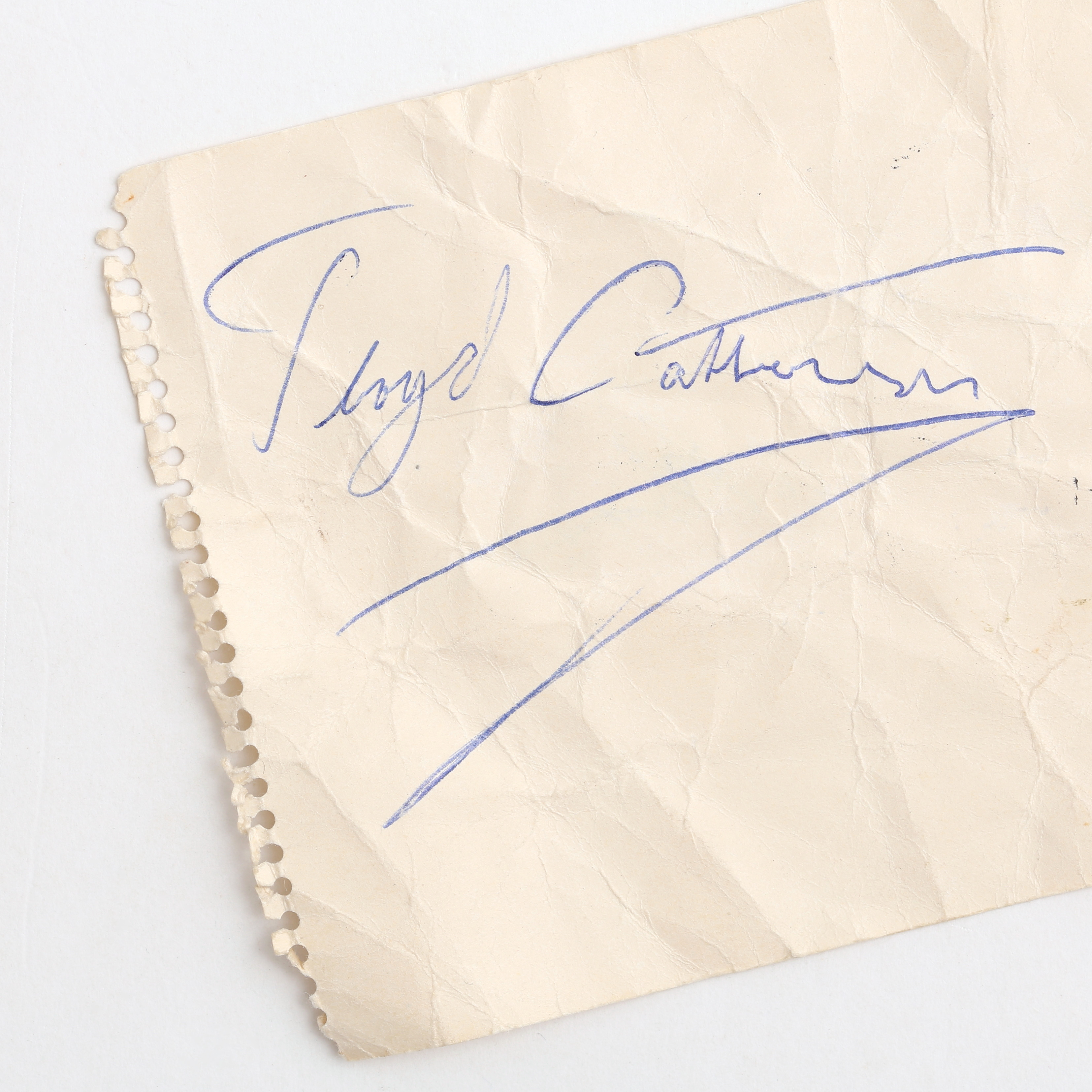AUTOGRAF, FLOYD PATTERSON (1935 - 2006) Amerikansk tungviktsvärldsmästare 1956 - 1959 och 1960 -1963.