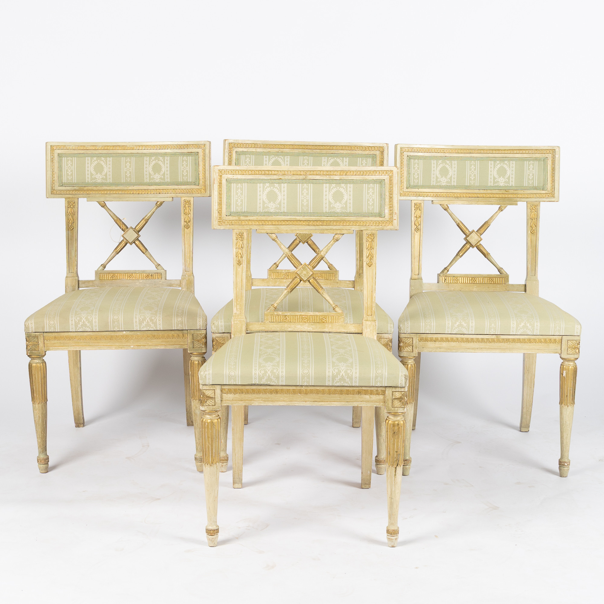 STOLAR, 4 stycken, gustaviansk stil, omkring 1900-talets mitt.