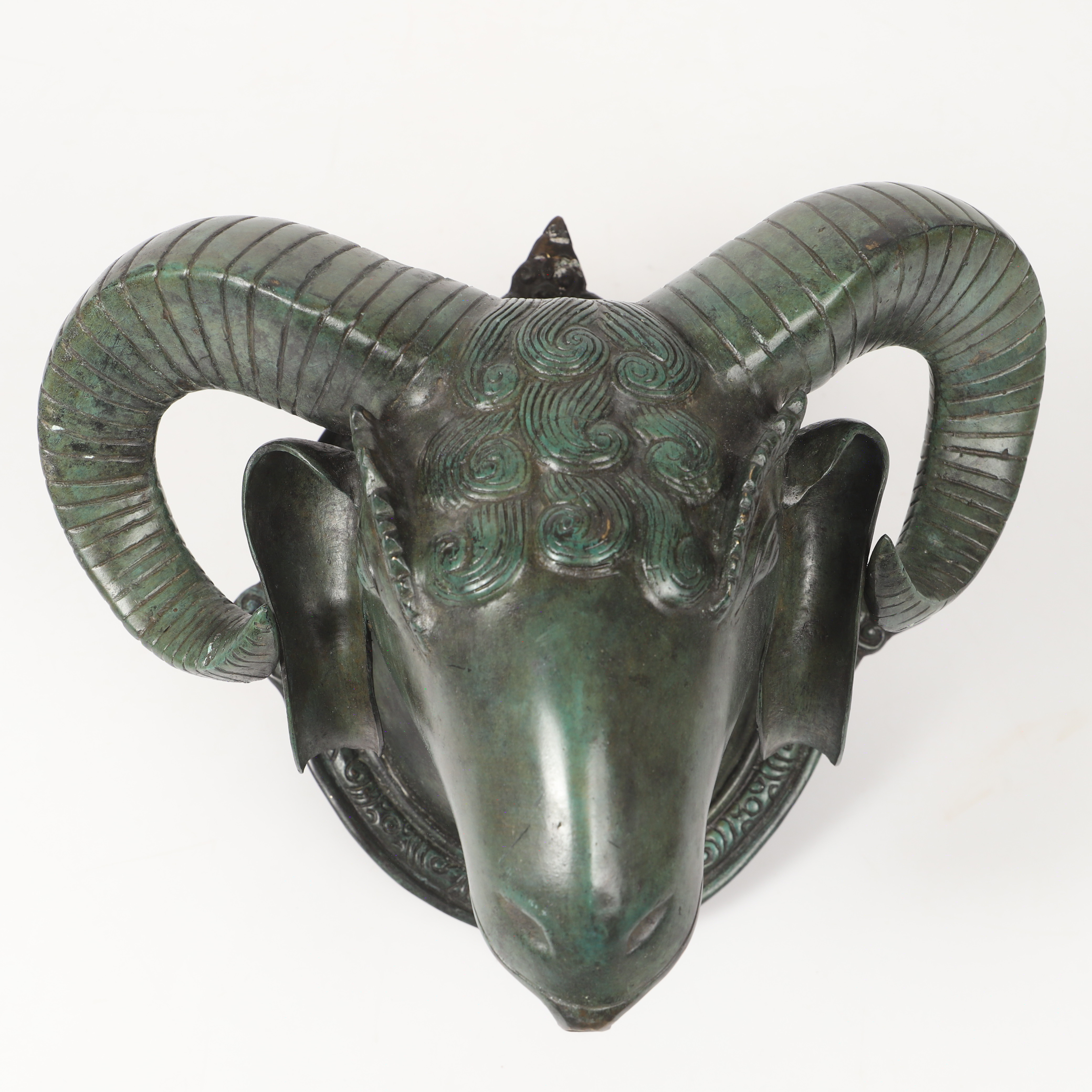 FONTÄNHUVUD, "Buck head", patinerad brons, Art People Gallery Sweden.