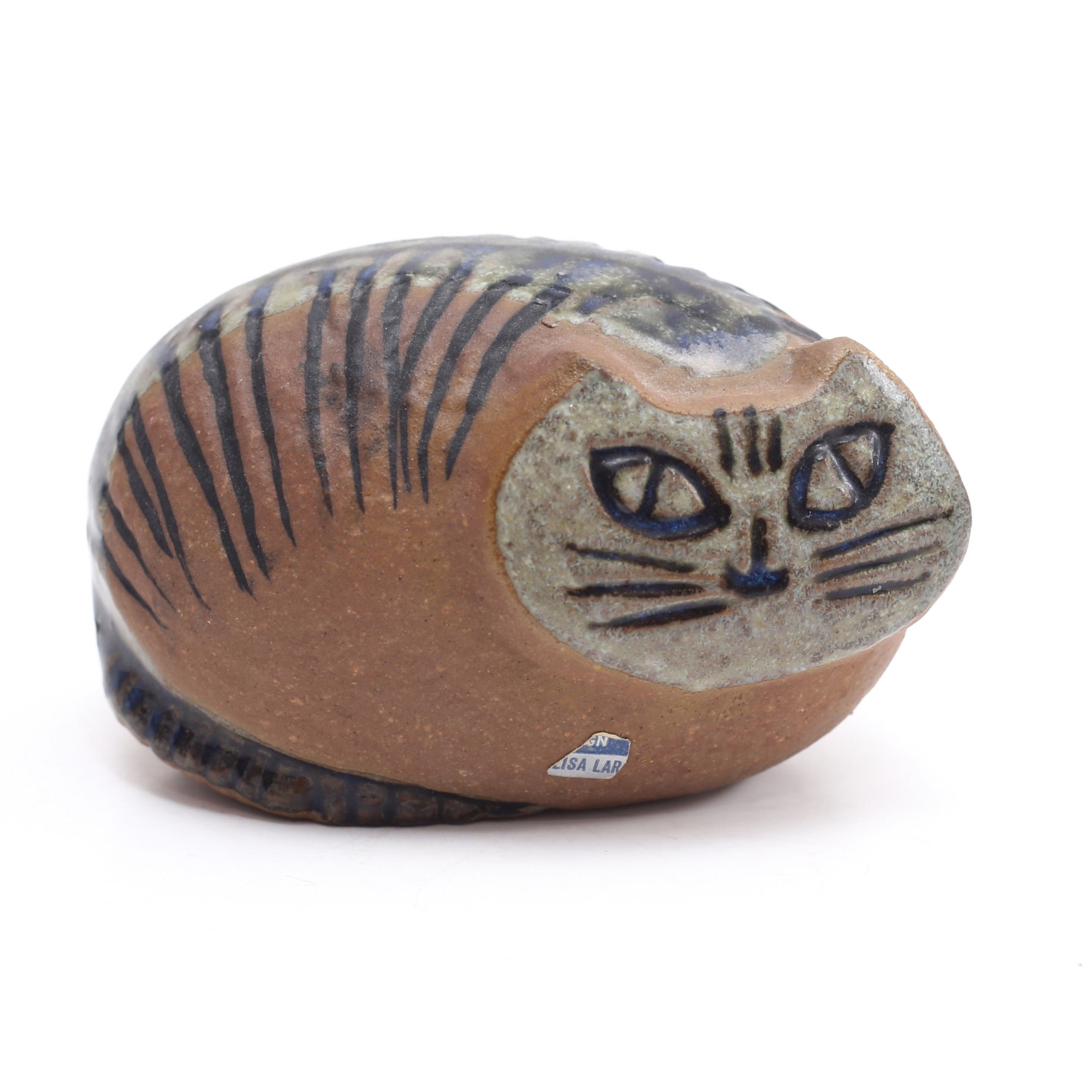 LISA LARSON. Stengods, figurin, "Katt", Gustavsberg.