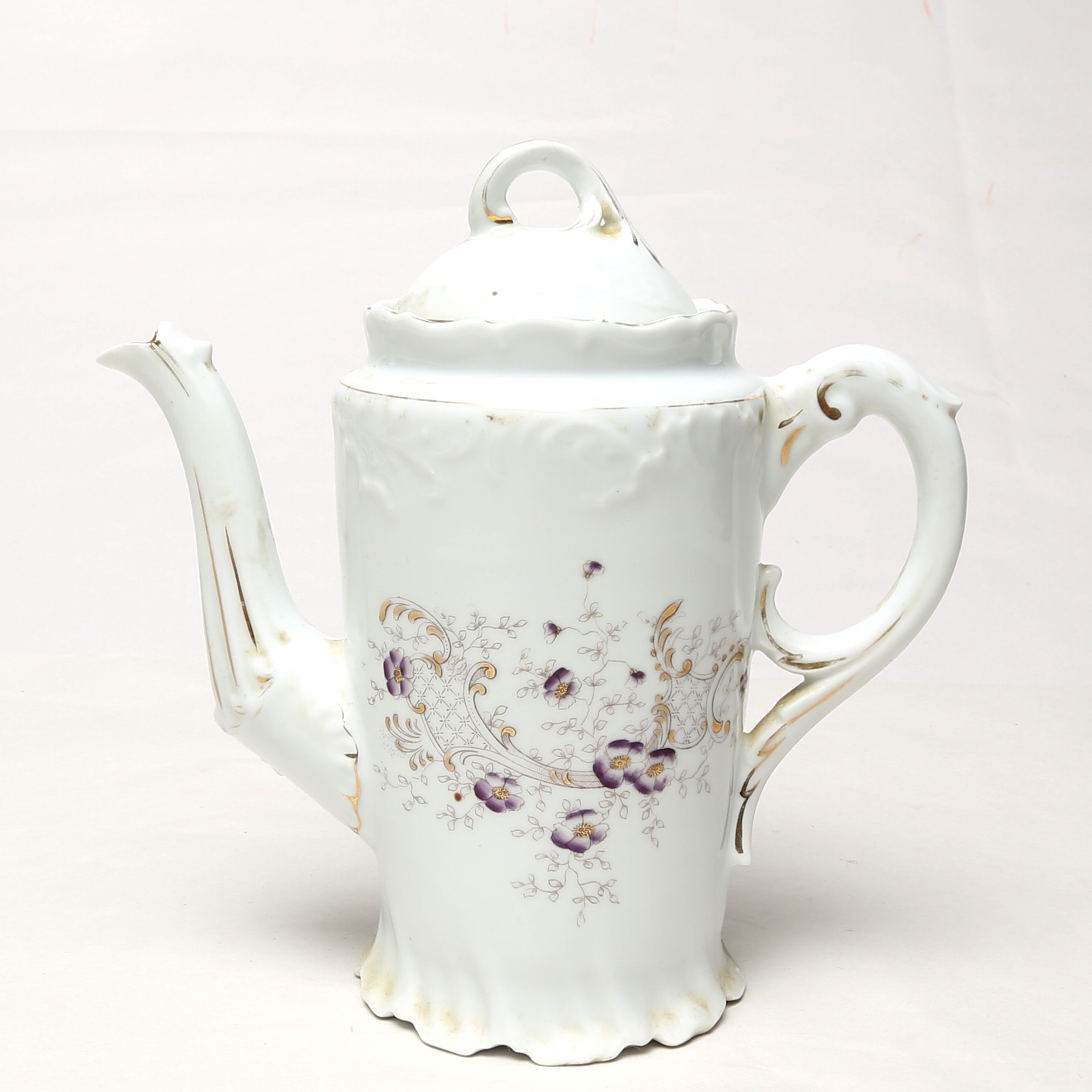 KAFFEKANNA, porslin, sent 1800-tal.