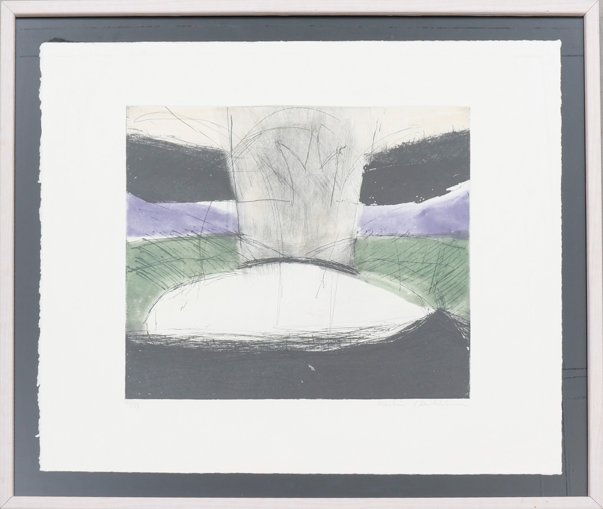 KERSTIN LUNDBERG-STENMAN. Färglitografi, "abstrakt" signerad, no 92/99.