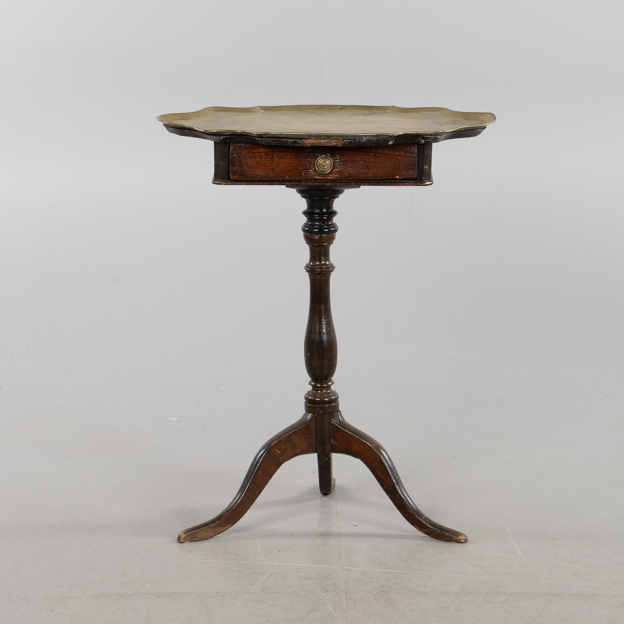 PELARBORD, med skiva i mässing, troligen England, 1800-tal.