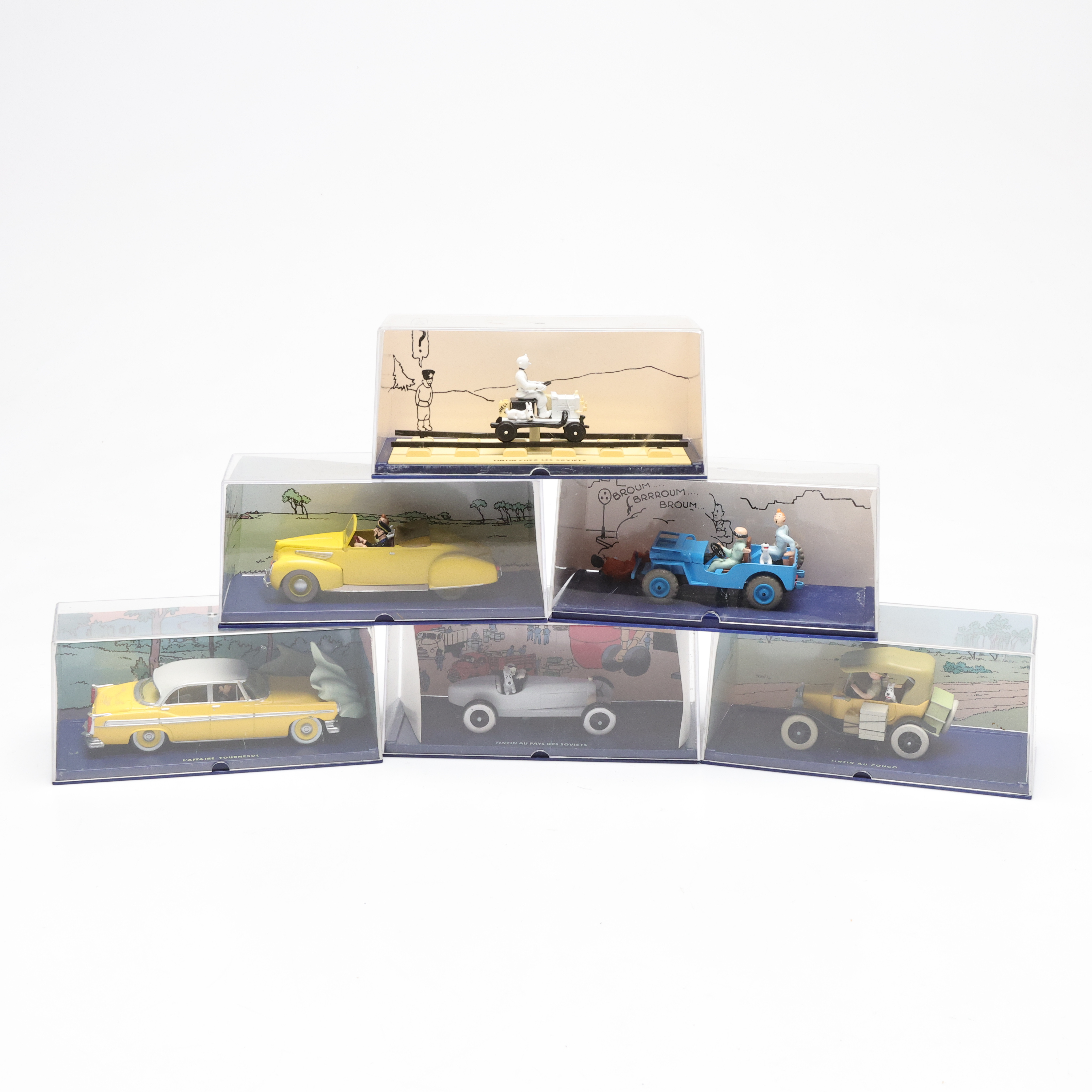 LEKSAKSBILAR, Tintin, 6 delar, i fodral.