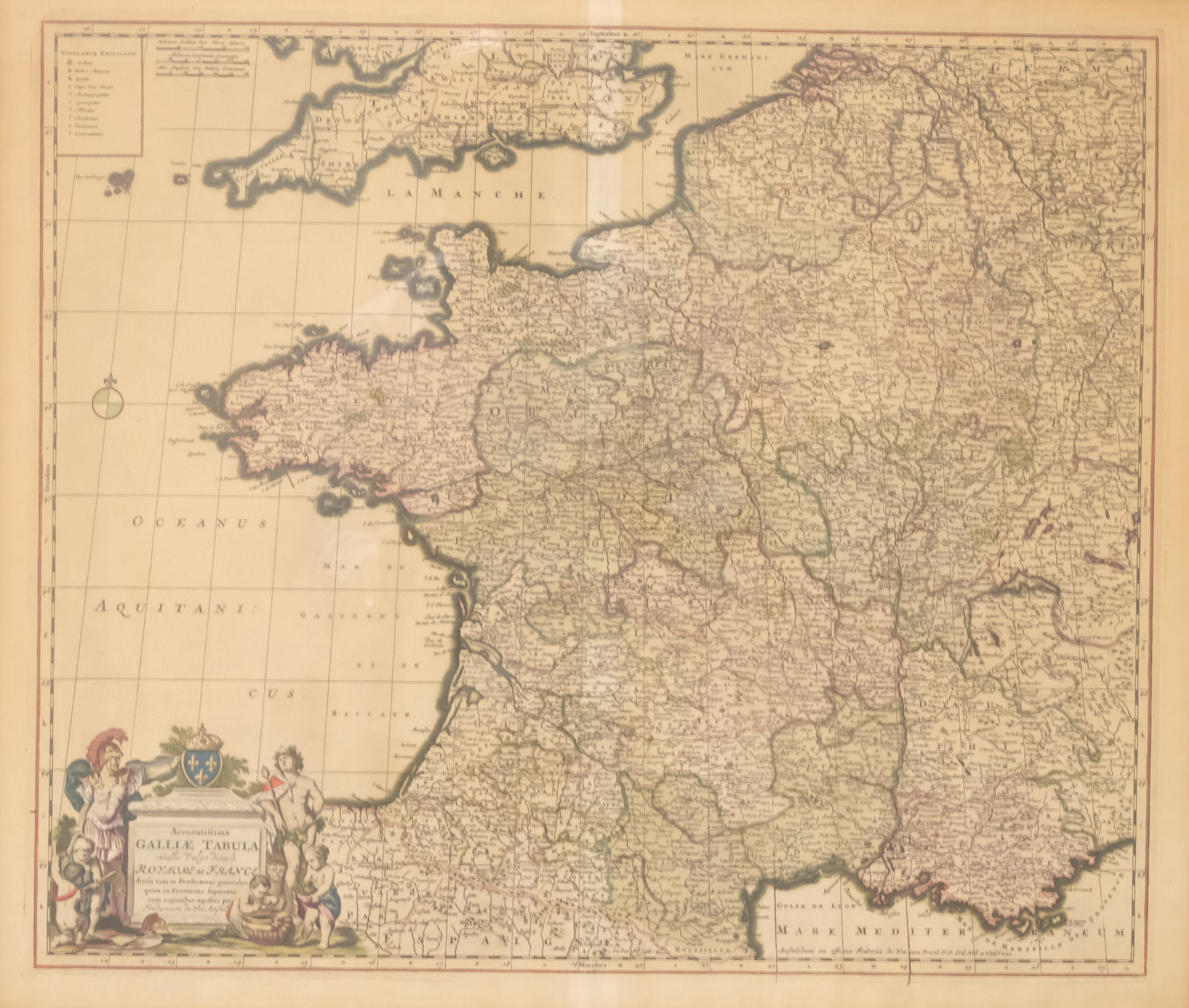 KARTA ÖVER FRANKRIKE, 1800- TAL.